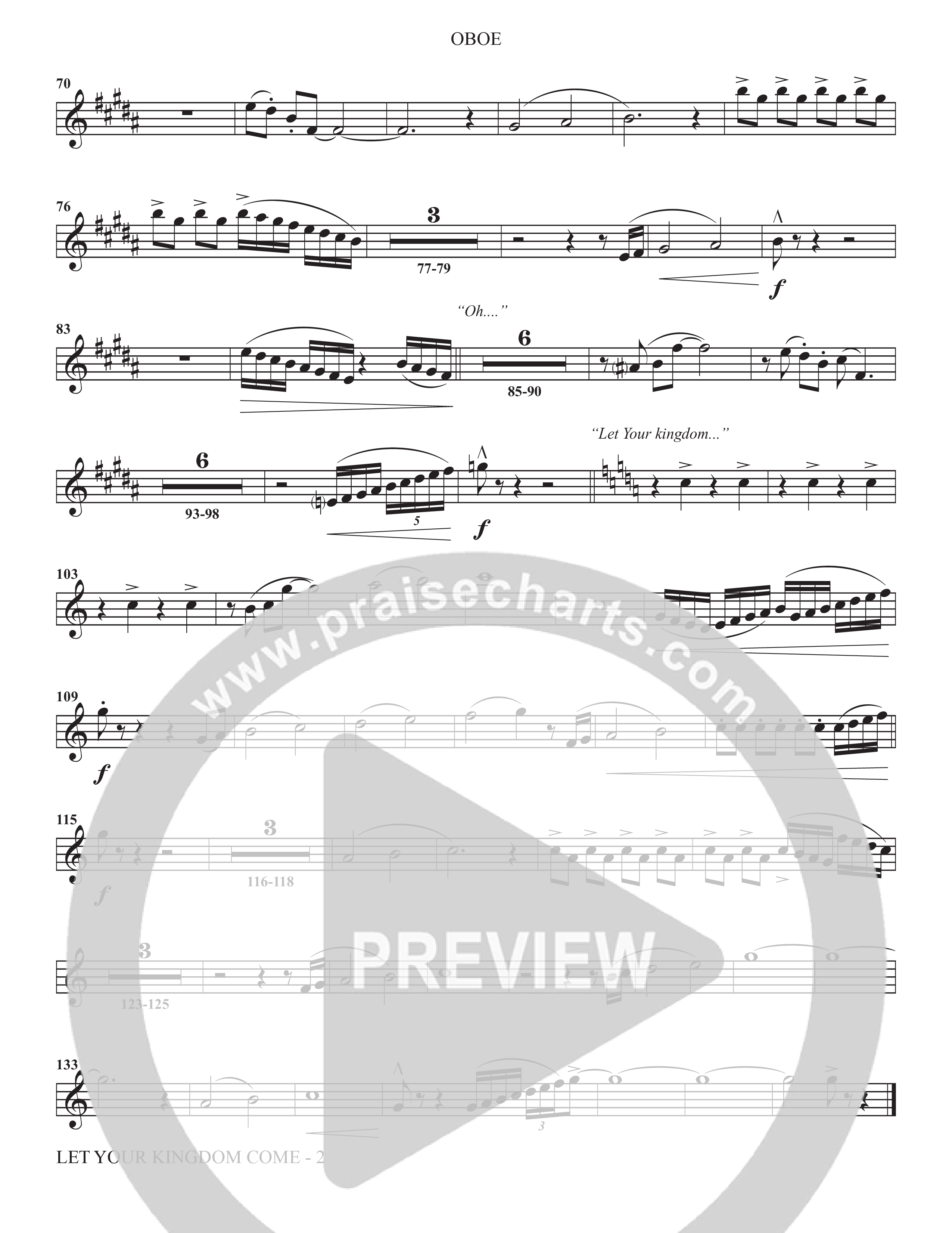 Let Your Kingdom Come (Choral Anthem SATB) Oboe (The Brooklyn Tabernacle Choir / Arr. Carol Cymbala / Orch. Jason Michael Webb)