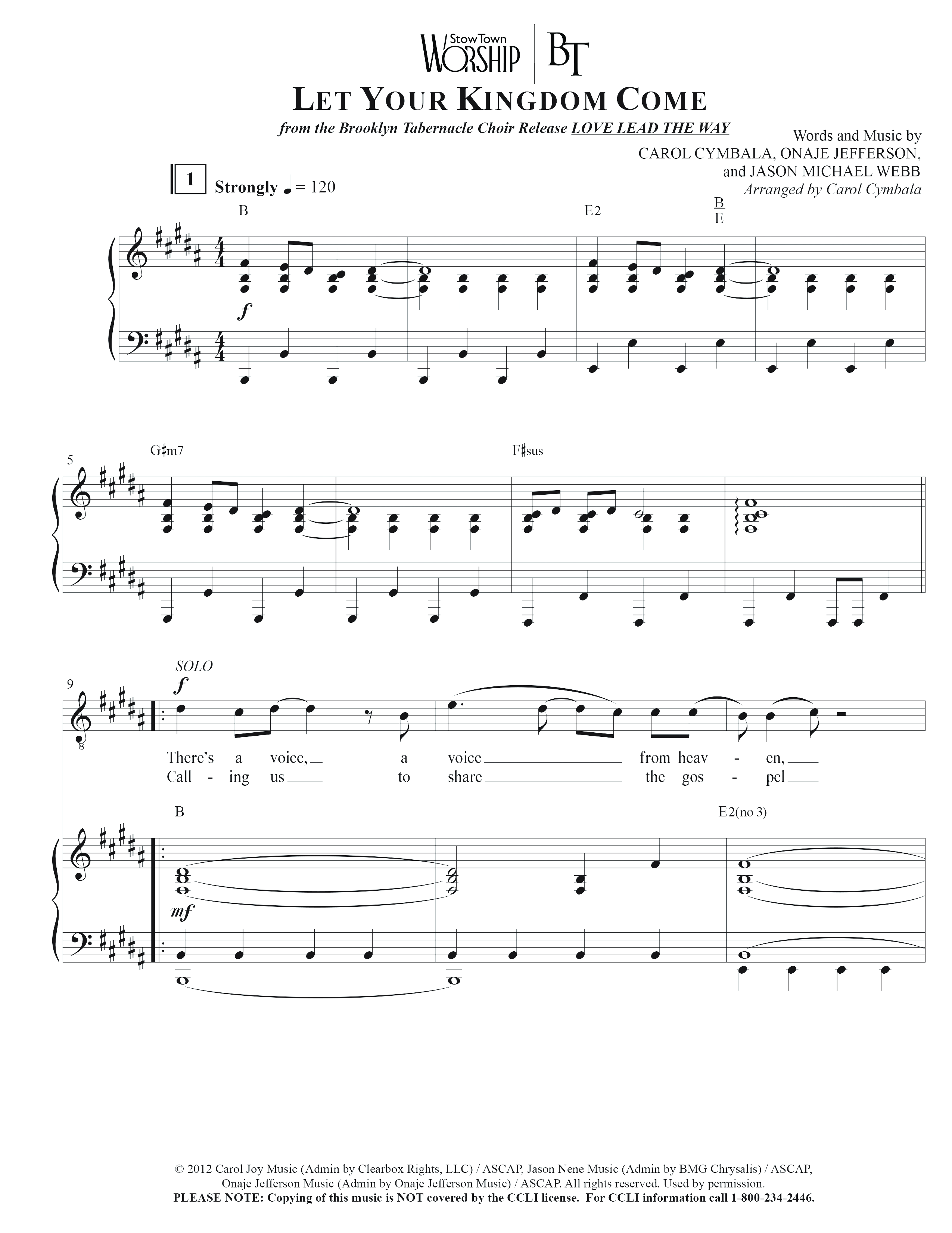 Let Your Kingdom Come (Choral Anthem SATB) Anthem (SATB/Piano) (The Brooklyn Tabernacle Choir / Arr. Carol Cymbala / Orch. Jason Michael Webb)