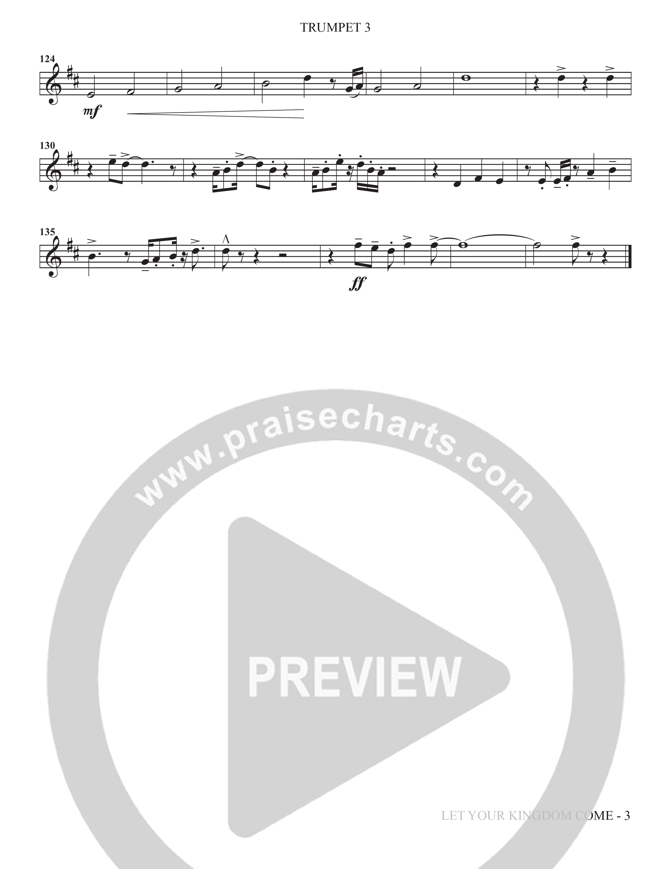 Let Your Kingdom Come (Choral Anthem SATB) Trumpet 3 (The Brooklyn Tabernacle Choir / Arr. Carol Cymbala / Orch. Jason Michael Webb)