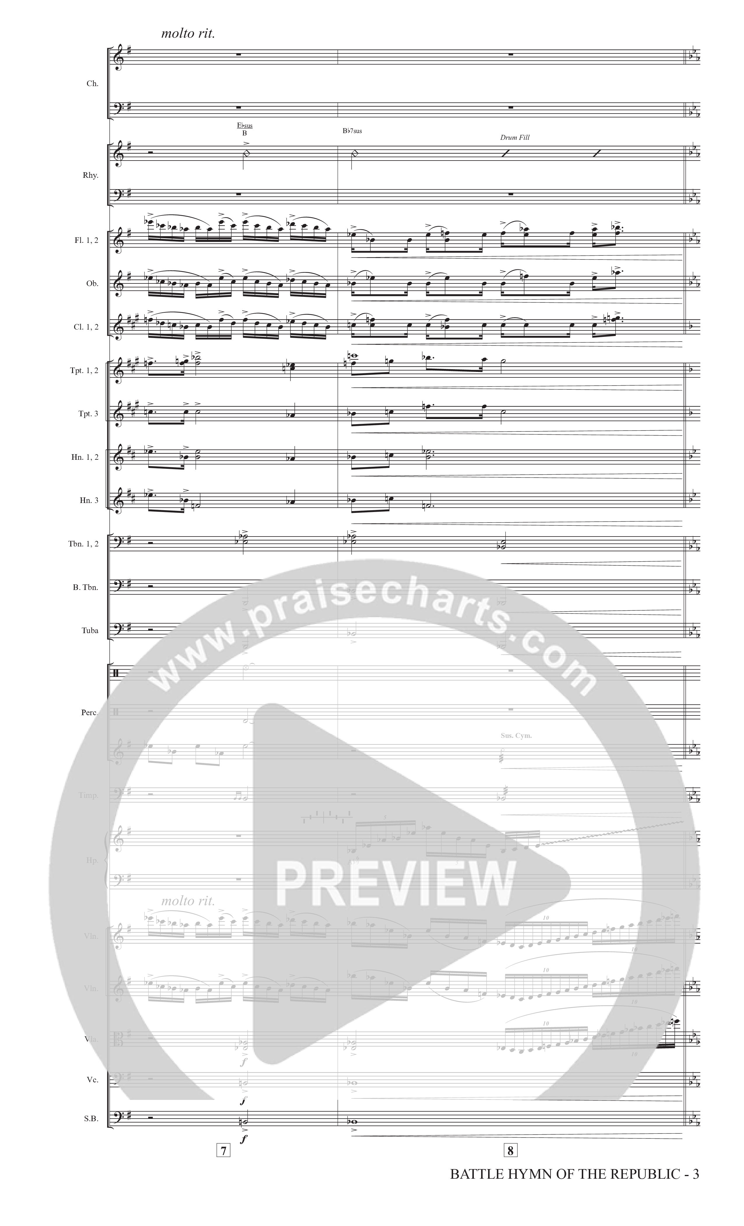 Battle Hymn Of The Republic (Choral Anthem SATB) Orchestration (The Brooklyn Tabernacle Choir / Arr. Carol Cymbala / Arr. Jason Webb / Orch. David Hamilton)