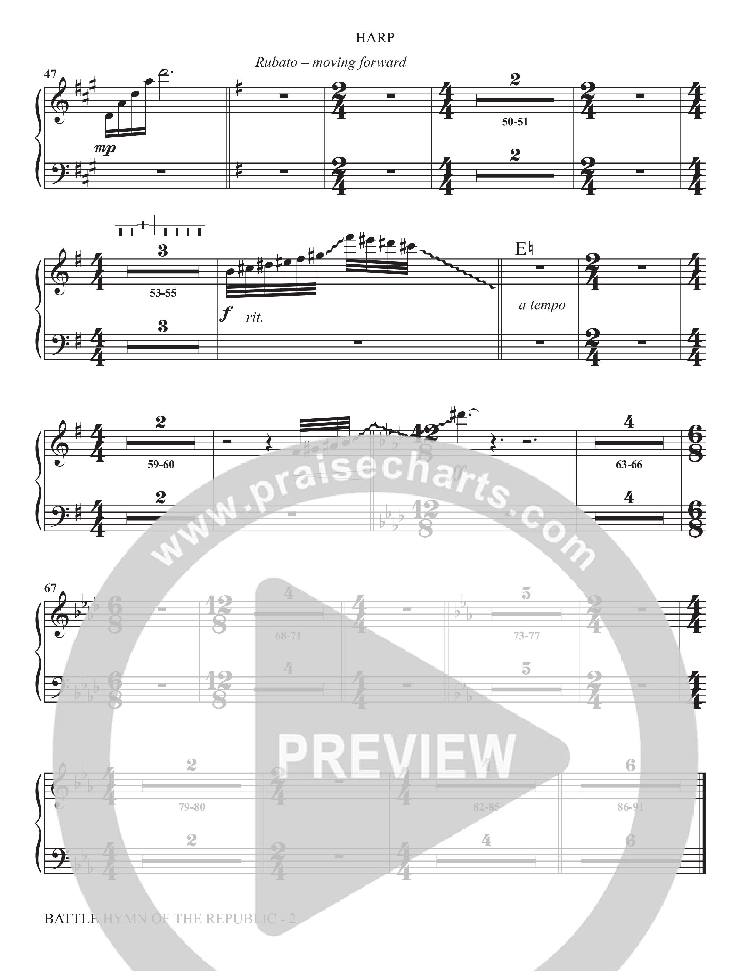 Battle Hymn Of The Republic (Choral Anthem SATB) Harp (The Brooklyn Tabernacle Choir / Arr. Carol Cymbala / Arr. Jason Webb / Orch. David Hamilton)