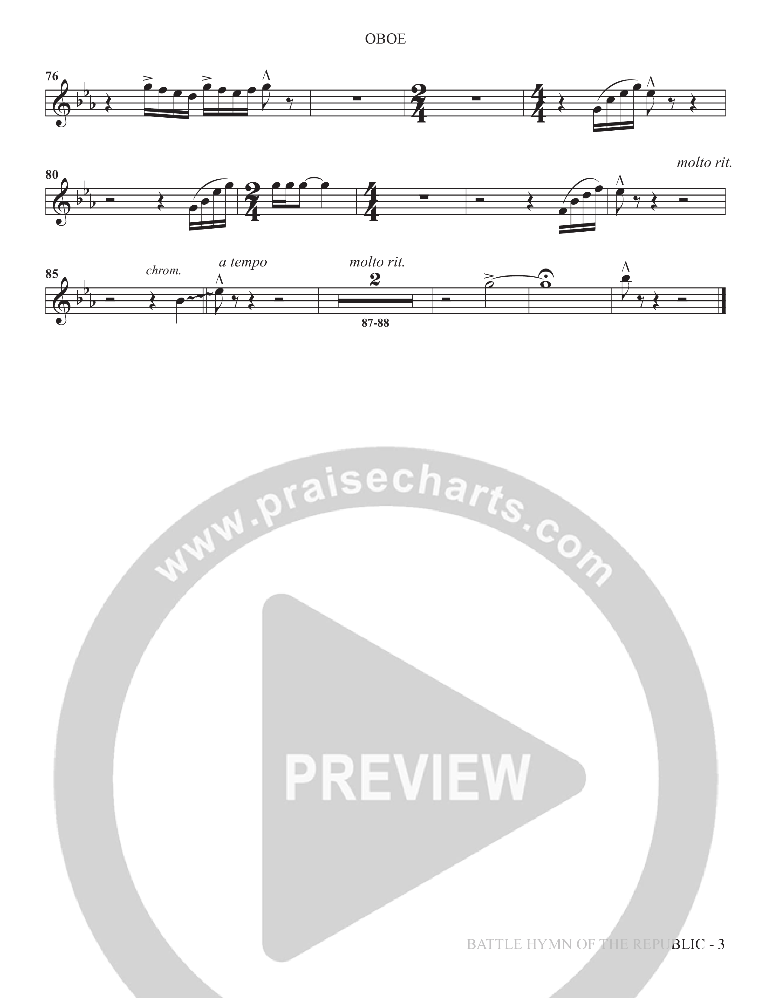 Battle Hymn Of The Republic (Choral Anthem SATB) Oboe (The Brooklyn Tabernacle Choir / Arr. Carol Cymbala / Arr. Jason Webb / Orch. David Hamilton)