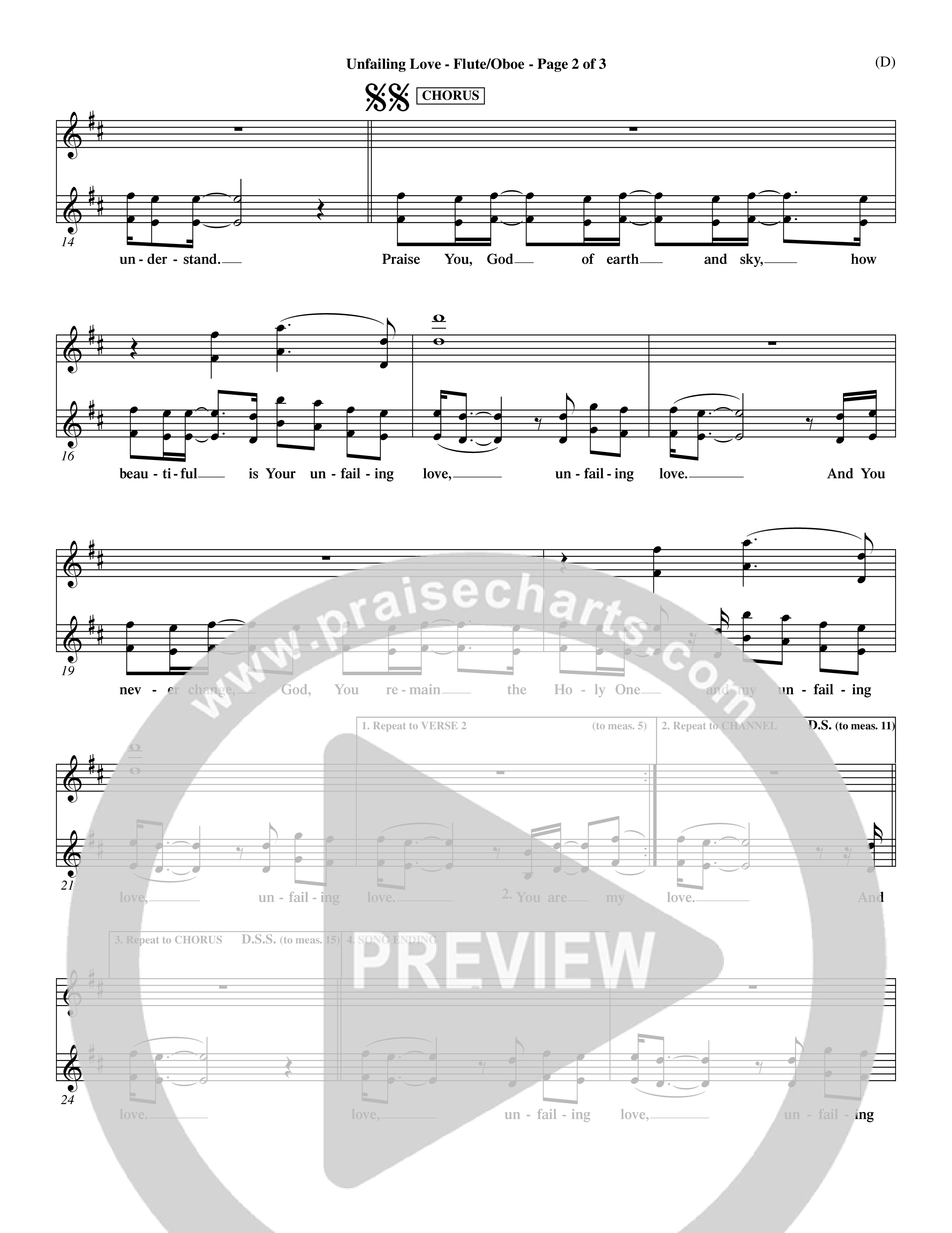 Unfailing Love (Choral Anthem SATB) Flute/Oboe (Word Music Choral / Orch. Dave Williamson)