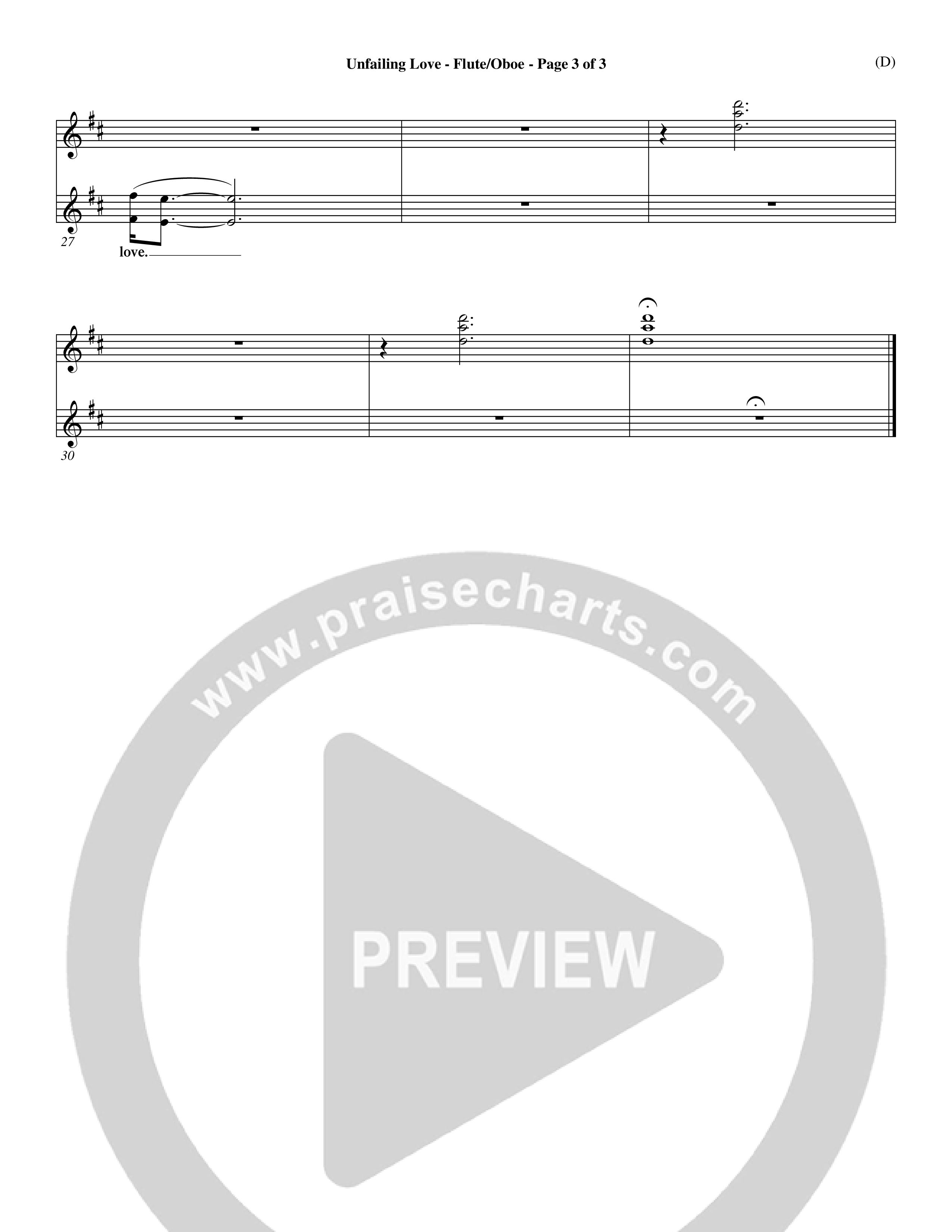 Unfailing Love (Choral Anthem SATB) Flute/Oboe (Word Music Choral / Orch. Dave Williamson)