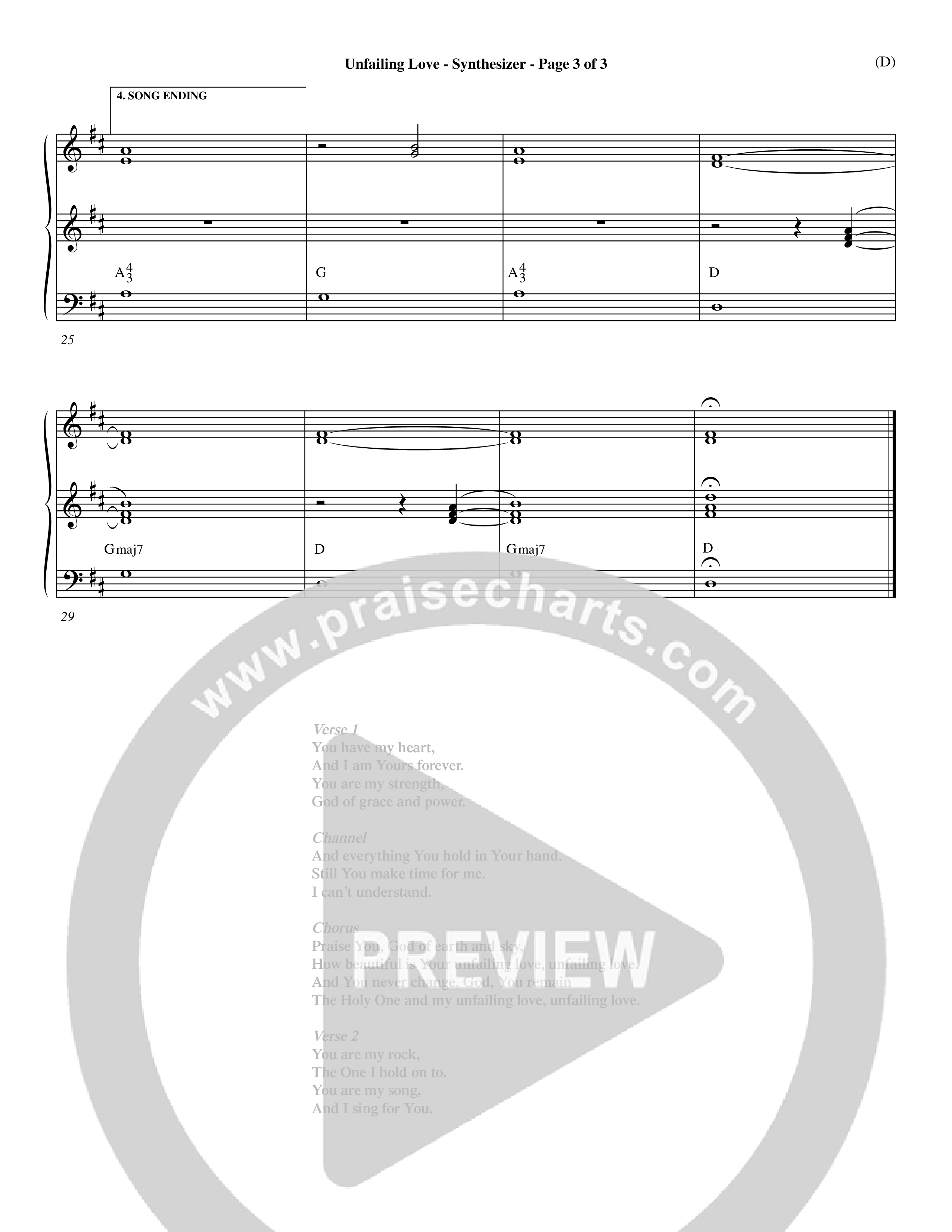 Unfailing Love (Choral Anthem SATB) Synth (Word Music Choral / Orch. Dave Williamson)
