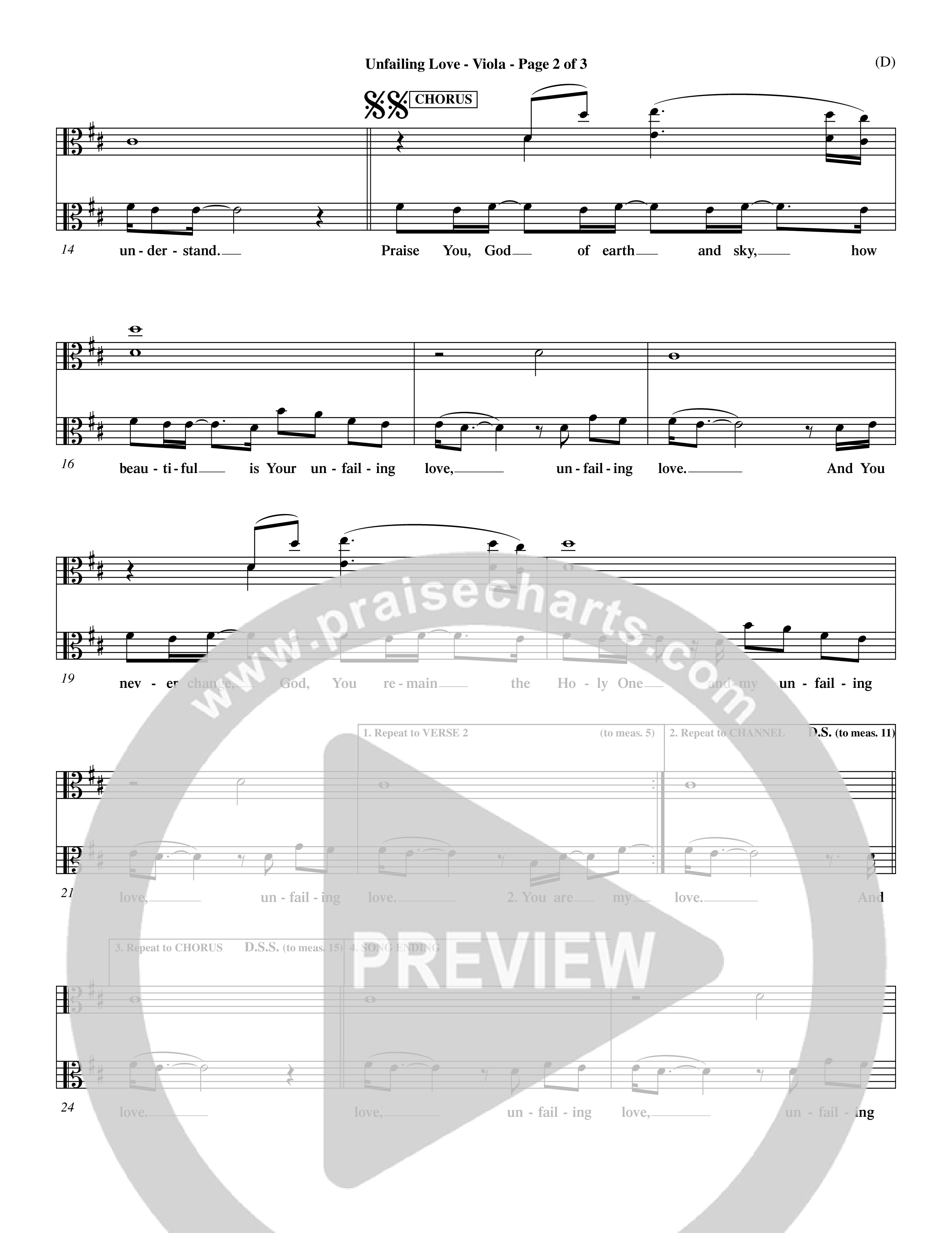 Unfailing Love (Choral Anthem SATB) Viola (Word Music Choral / Orch. Dave Williamson)