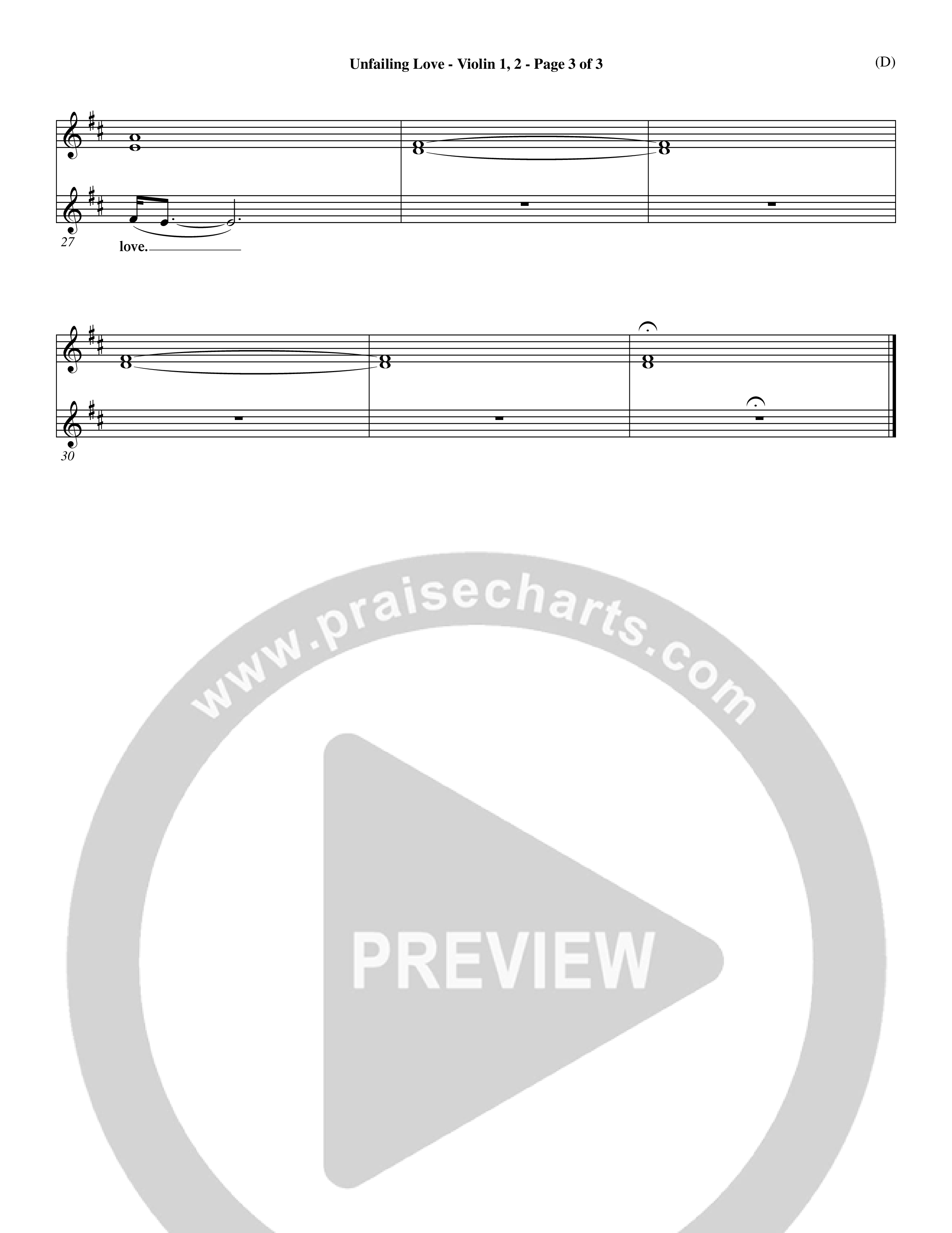 Unfailing Love (Choral Anthem SATB) Violin 1/2 (Word Music Choral / Orch. Dave Williamson)