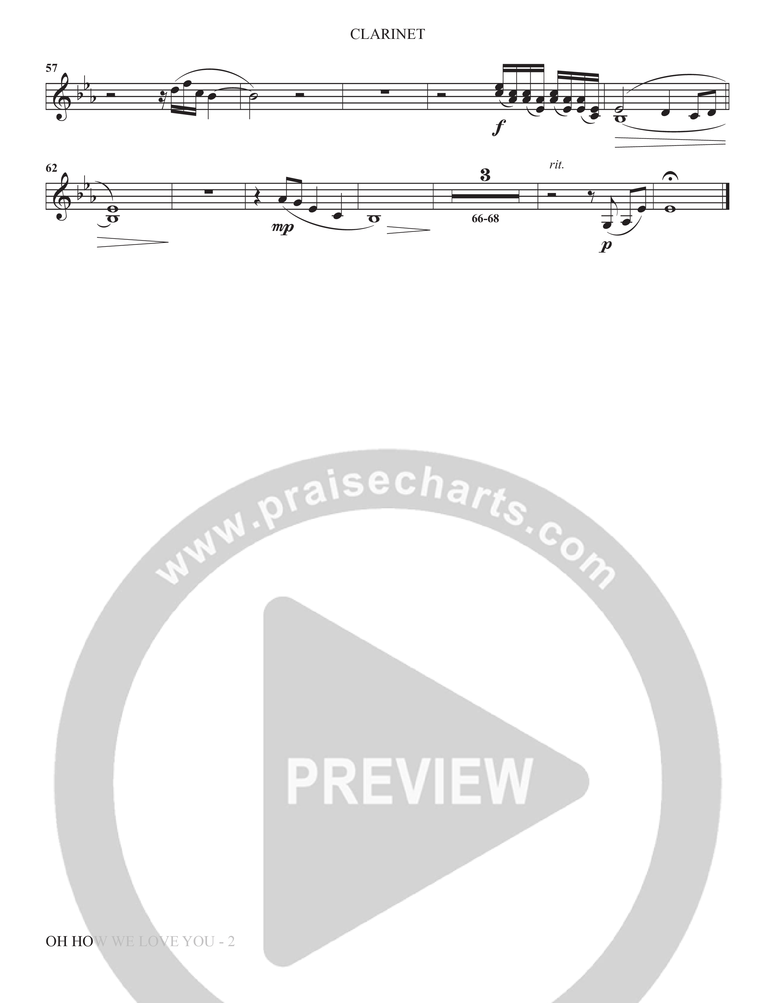 Oh How We Love You (Choral Anthem SATB) Clarinet (The Brooklyn Tabernacle Choir / Arr. Carol Cymbala / Orch. J. Daniel Smith)