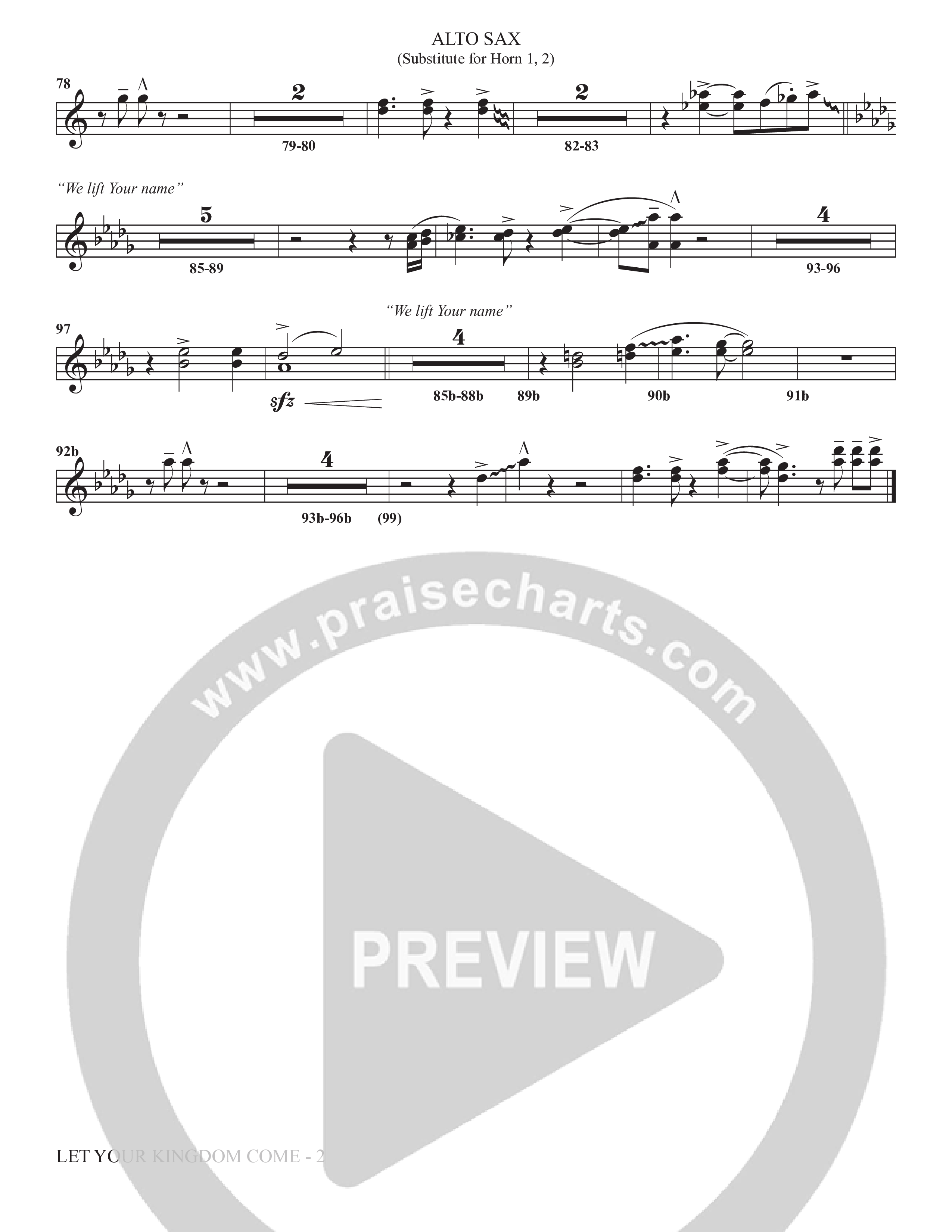 We Lift Your Name (Choral Anthem SATB) Alto Sax (The Brooklyn Tabernacle Choir / Arr. Carol Cymbala / Orch. Chris McDonald)