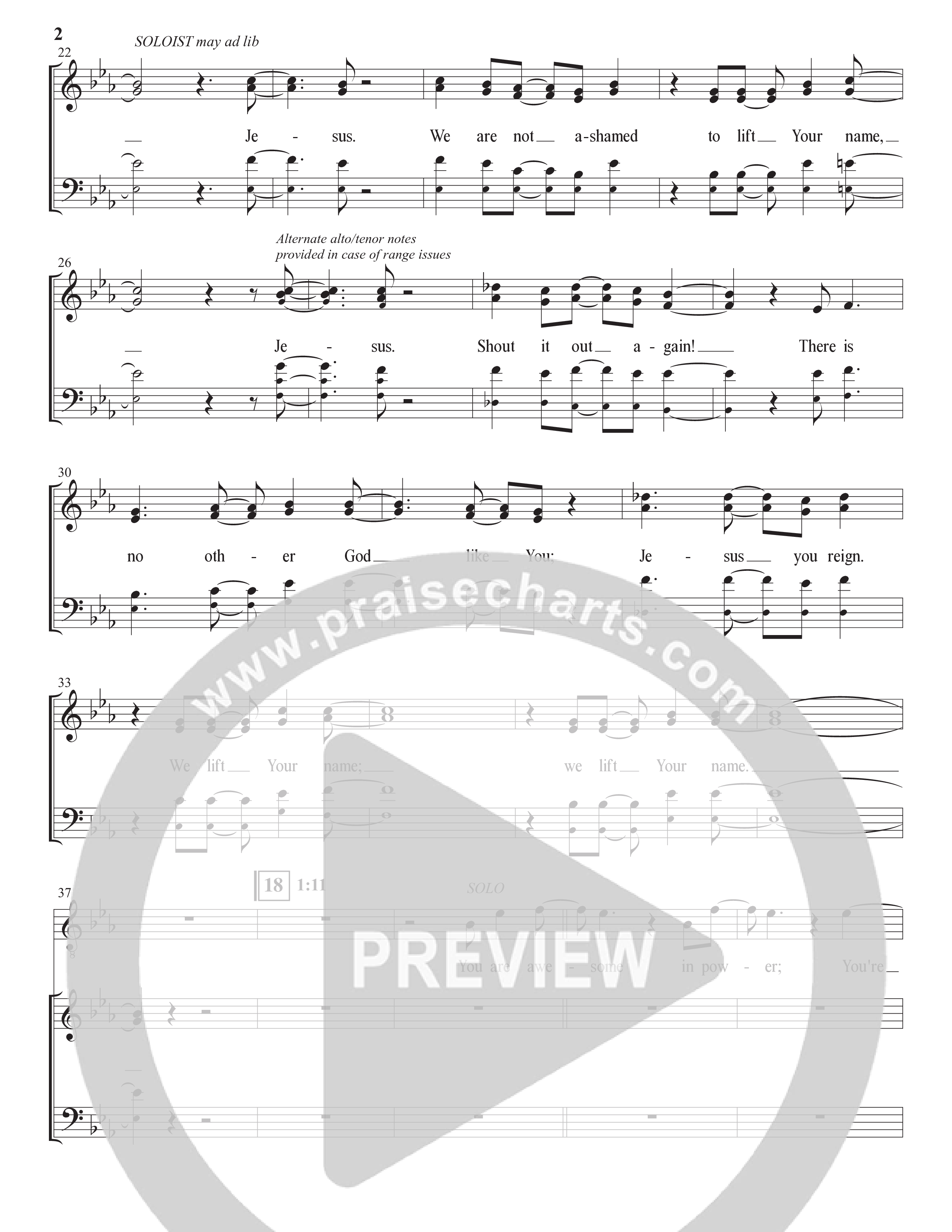 We Lift Your Name (Choral Anthem SATB) Choir Sheet (SATB) (The Brooklyn Tabernacle Choir / Arr. Carol Cymbala / Orch. Chris McDonald)