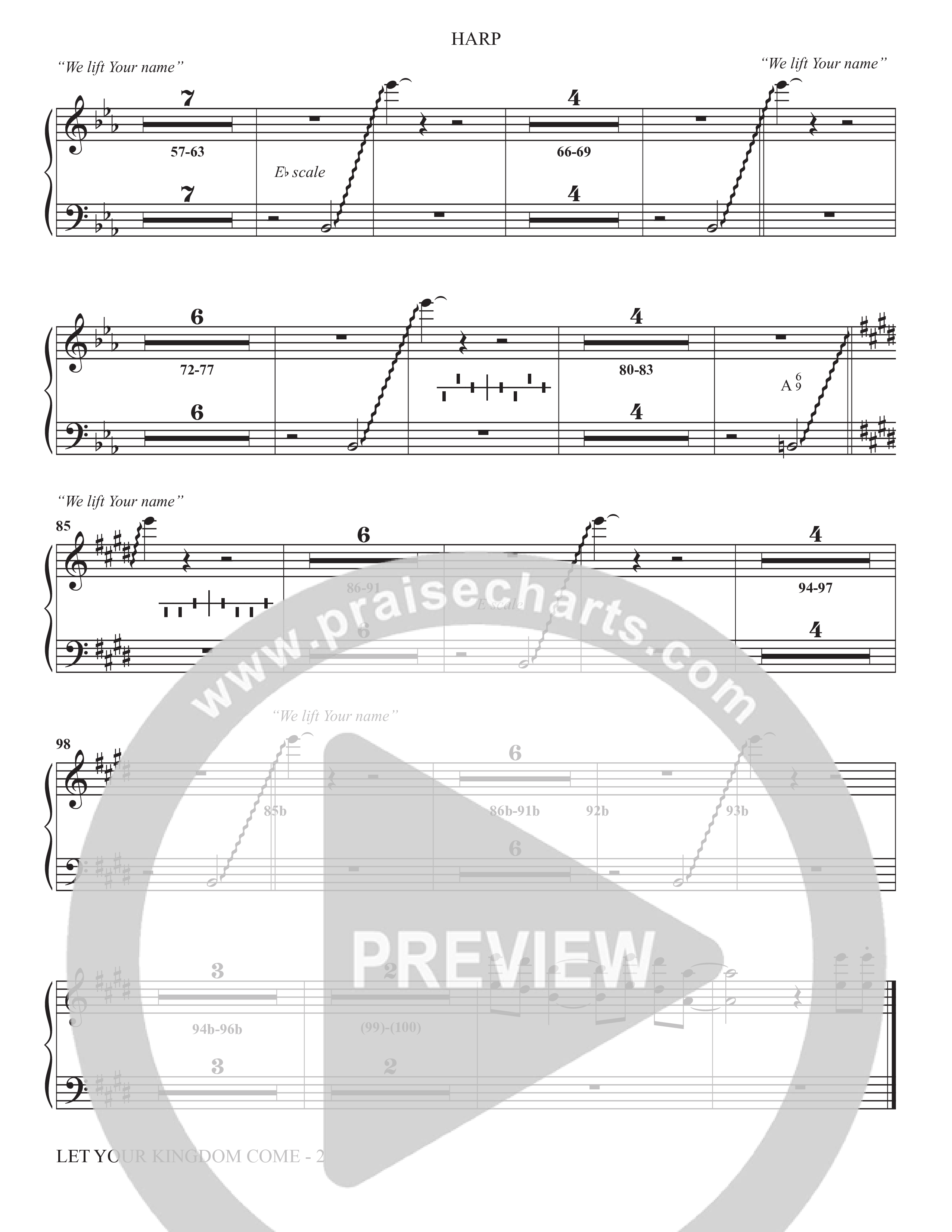 We Lift Your Name (Choral Anthem SATB) Harp (The Brooklyn Tabernacle Choir / Arr. Carol Cymbala / Orch. Chris McDonald)