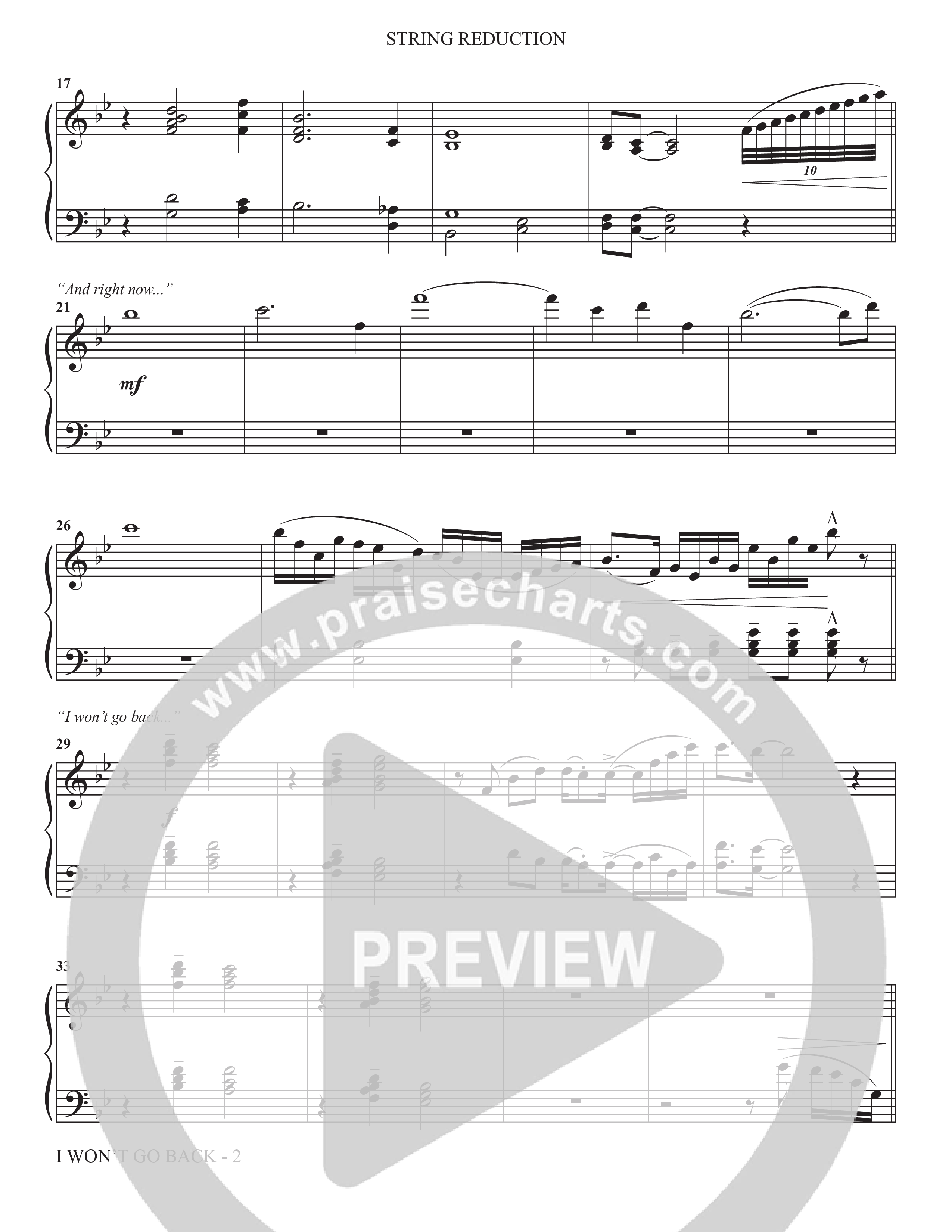 I Won't Go Back (Choral Anthem SATB) String Reduction (The Brooklyn Tabernacle Choir / Arr. Carol Cymbala / Orch. J. Daniel Smith)