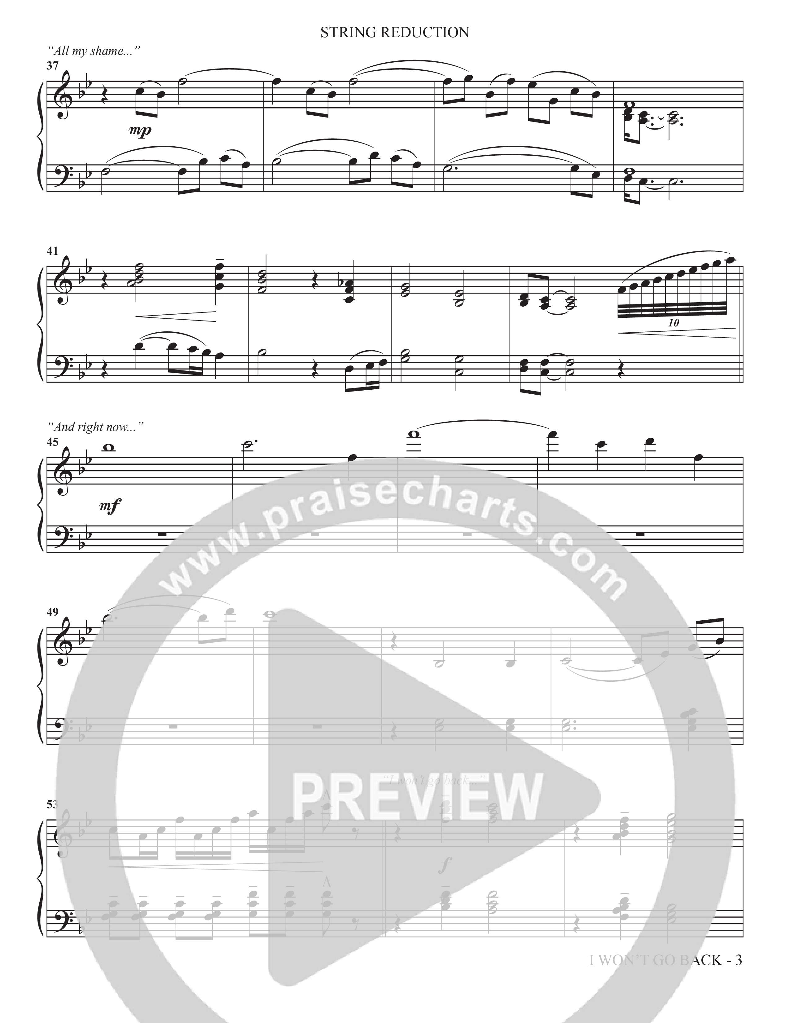 I Won't Go Back (Choral Anthem SATB) String Reduction (The Brooklyn Tabernacle Choir / Arr. Carol Cymbala / Orch. J. Daniel Smith)