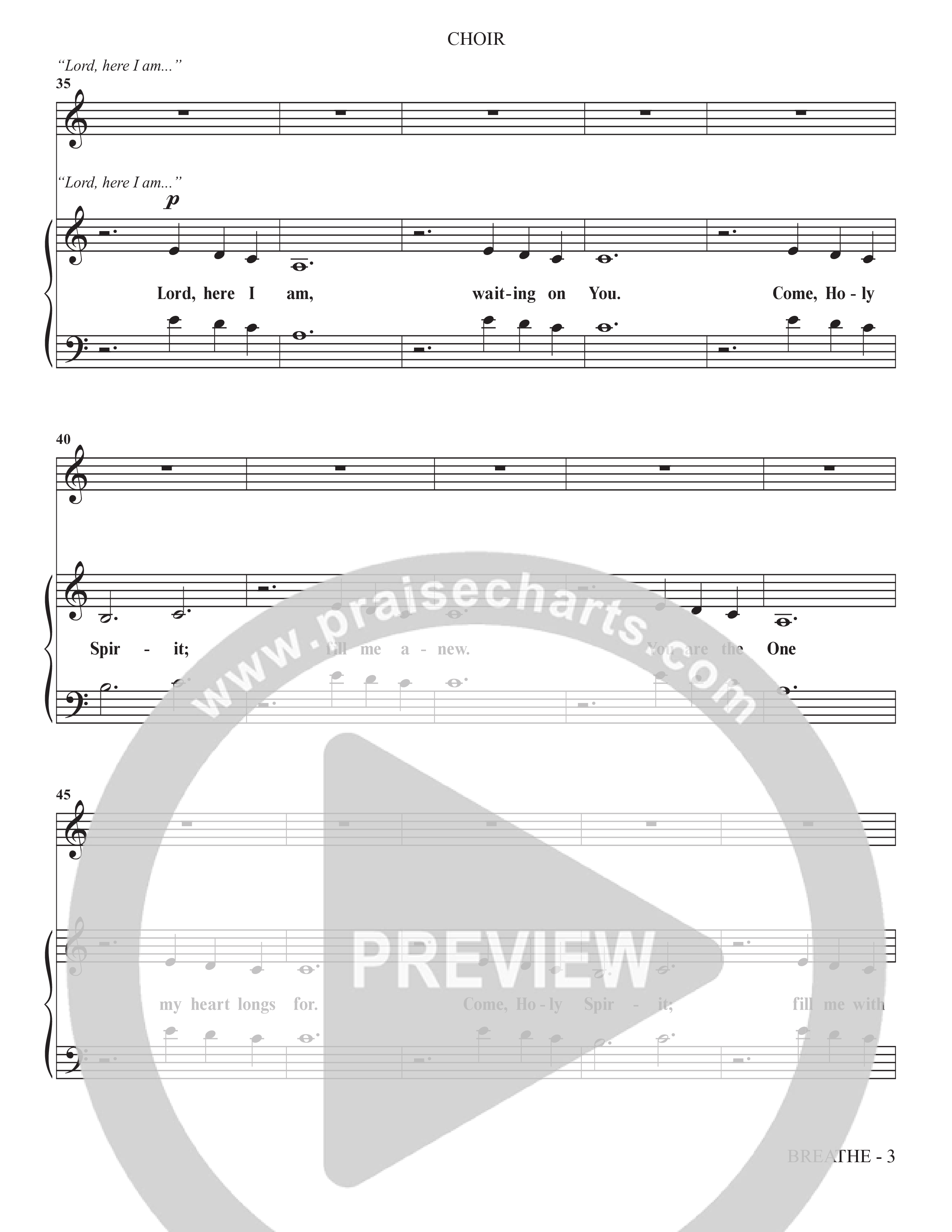 Breathe (Choral Anthem SATB) Choir Sheet (SATB) (The Brooklyn Tabernacle Choir / Arr. Carol Cymbala / Arr. Jason Webb / Orch. J. Daniel Smith)