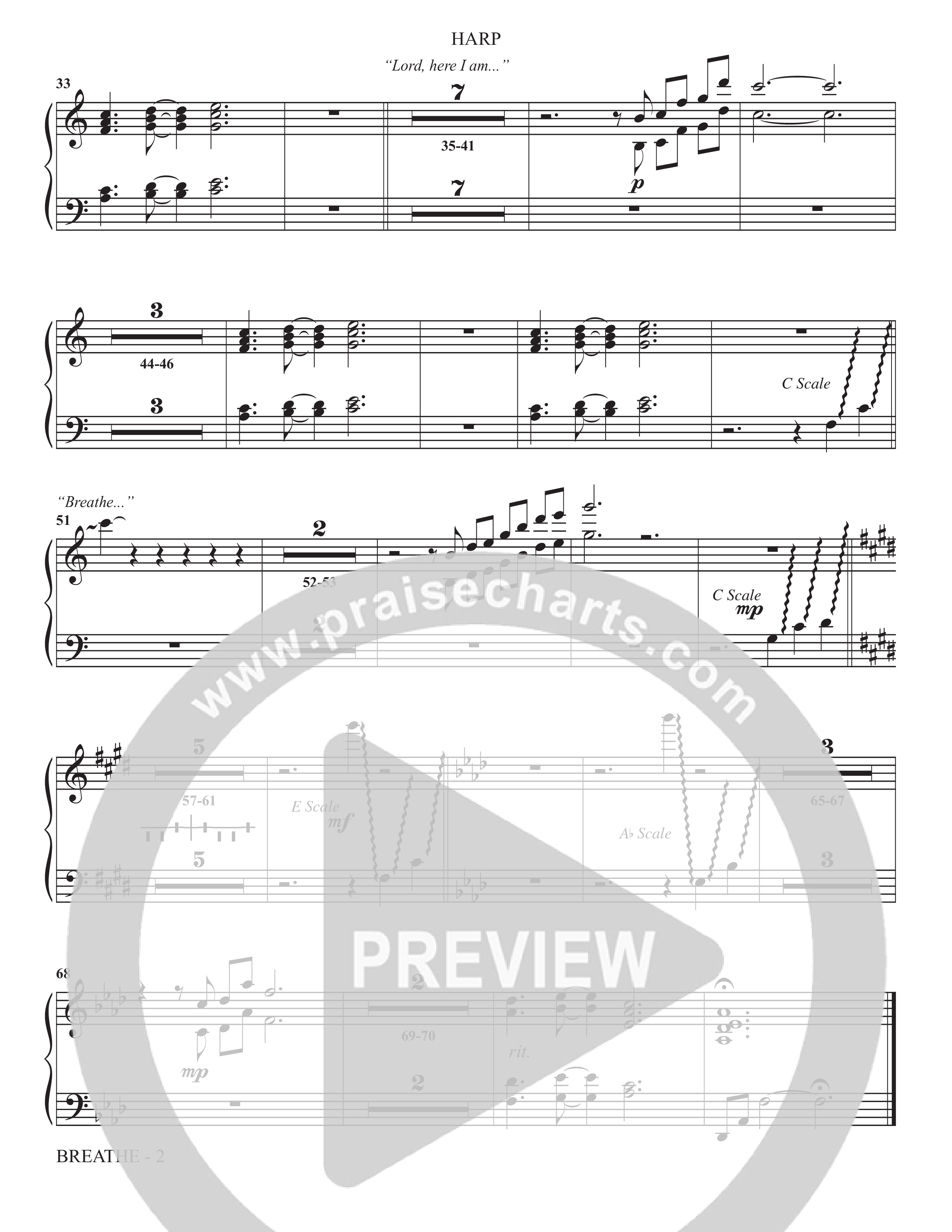 Breathe (Choral Anthem SATB) Harp (The Brooklyn Tabernacle Choir / Arr. Carol Cymbala / Arr. Jason Webb / Orch. J. Daniel Smith)