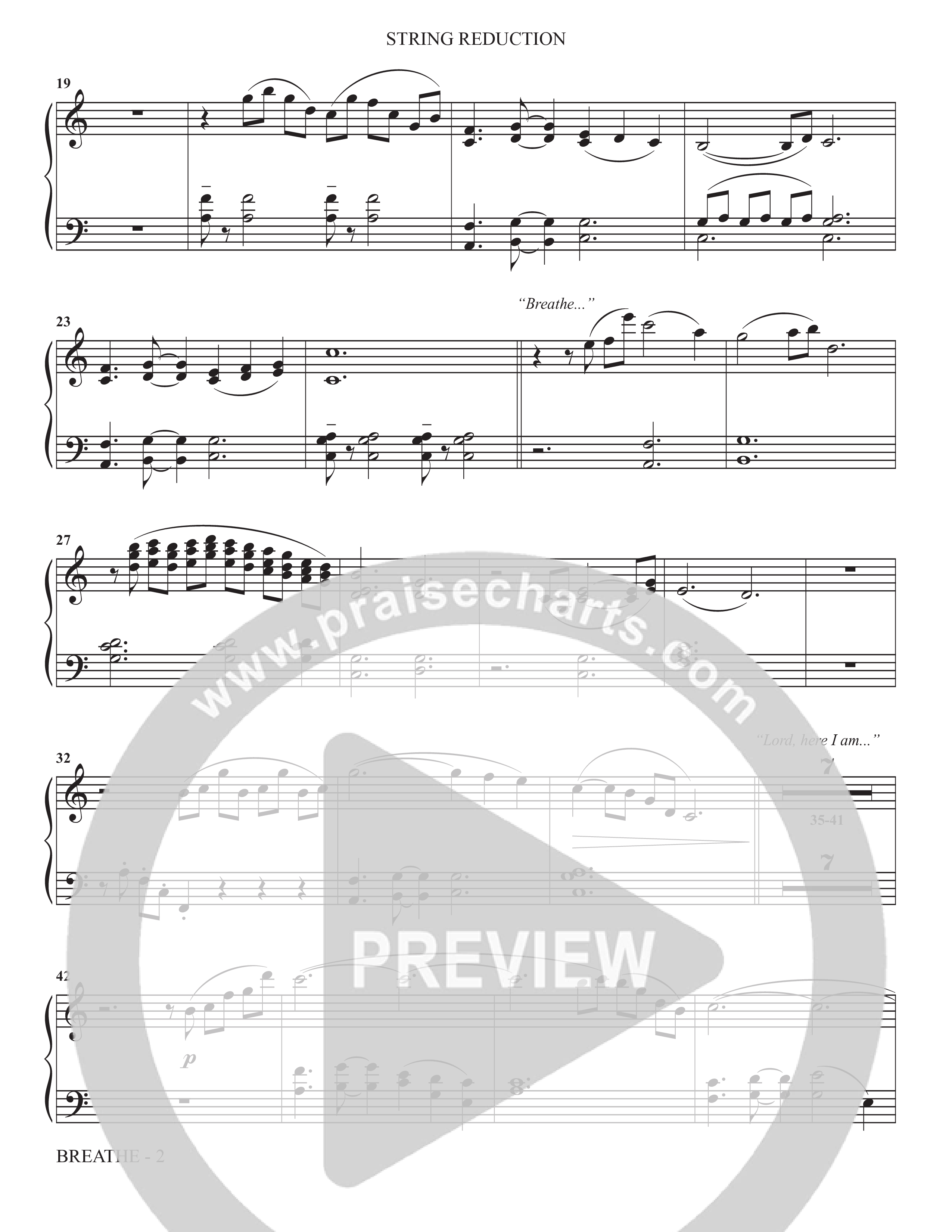 Breathe (Choral Anthem SATB) String Reduction (The Brooklyn Tabernacle Choir / Arr. Carol Cymbala / Arr. Jason Webb / Orch. J. Daniel Smith)