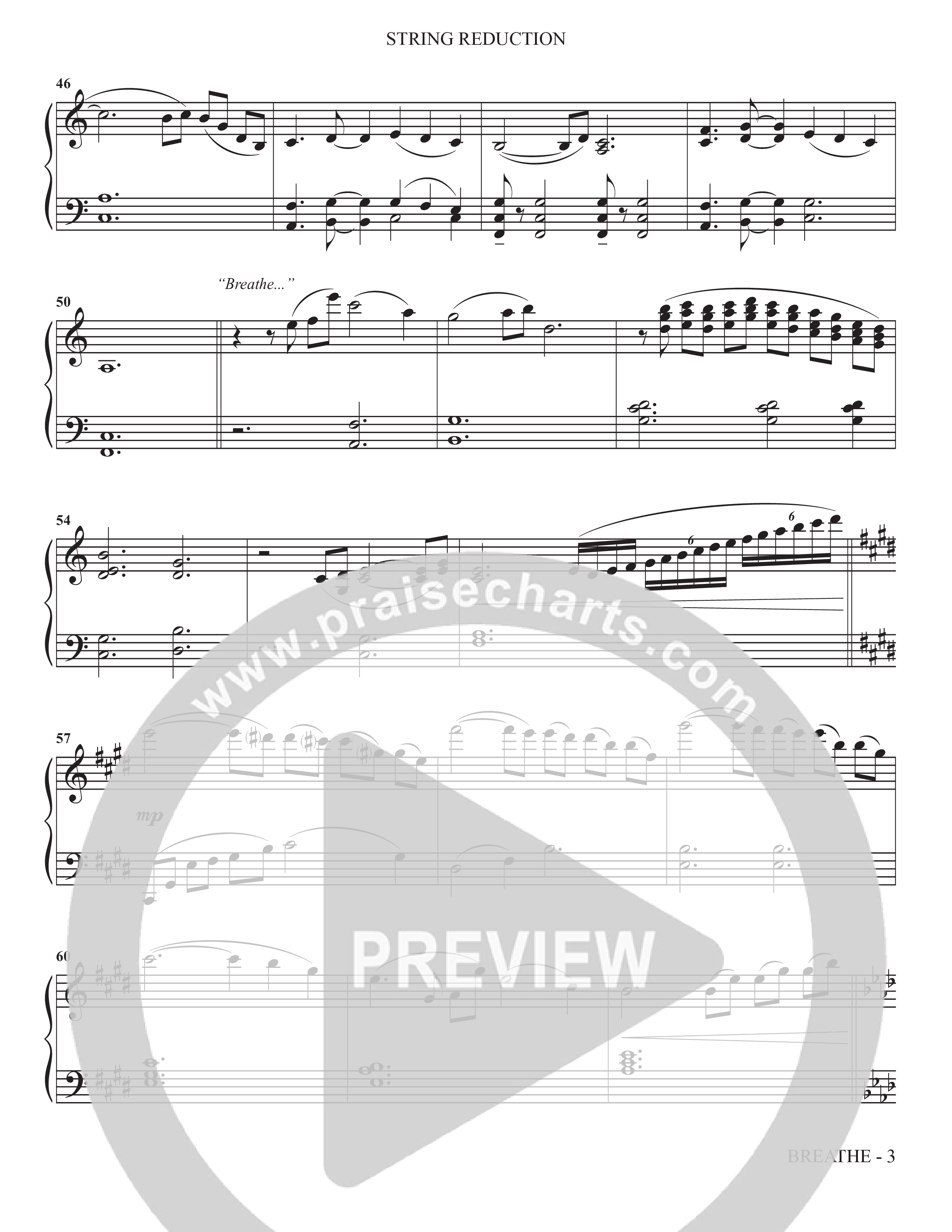 Breathe (Choral Anthem SATB) String Reduction (The Brooklyn Tabernacle Choir / Arr. Carol Cymbala / Arr. Jason Webb / Orch. J. Daniel Smith)