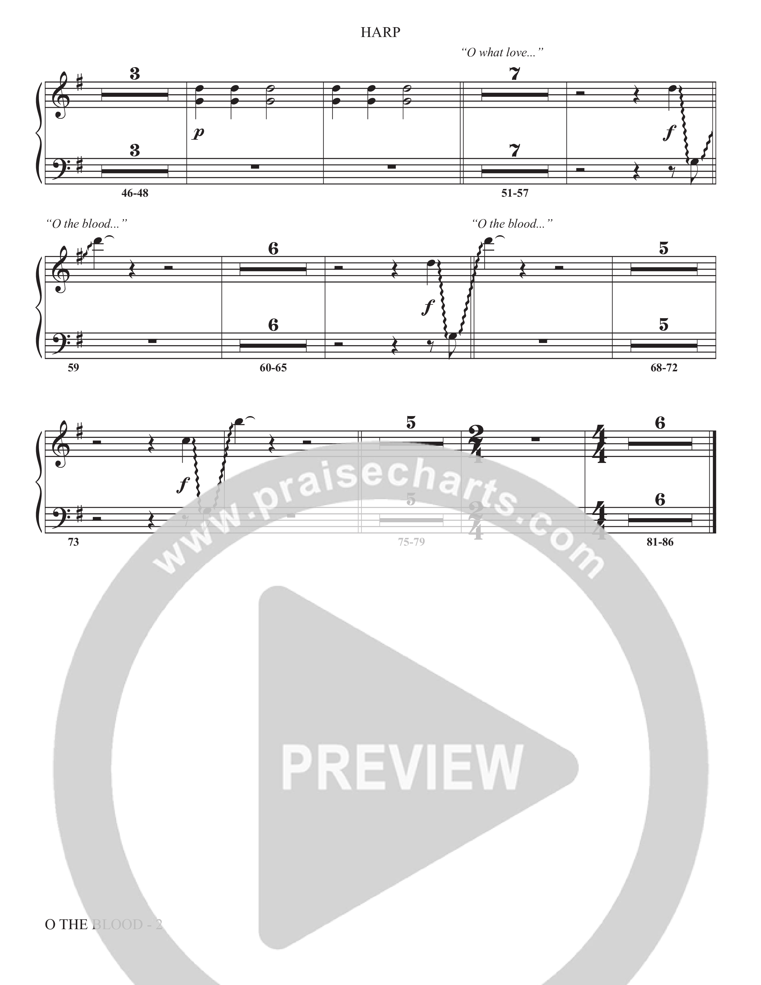 O The Blood (Choral Anthem SATB) Harp (The Brooklyn Tabernacle Choir / Arr. Carol Cymbala / Orch. J. Daniel Smith)