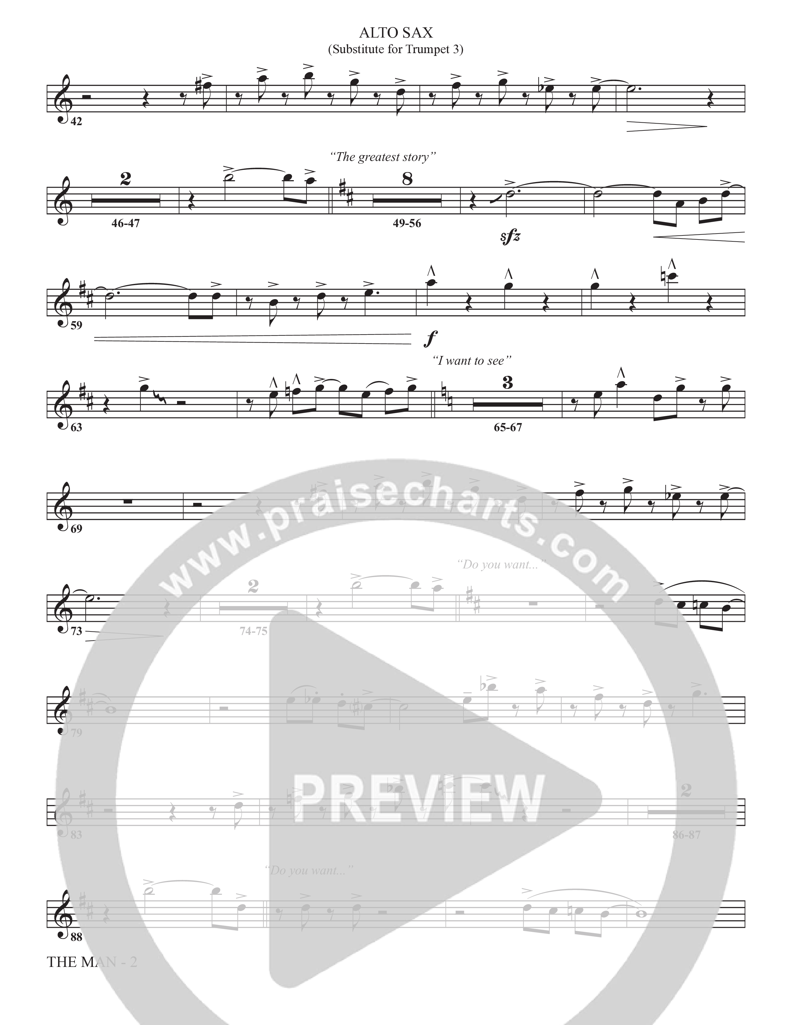 The Man (Choral Anthem SATB) Alto Sax (The Brooklyn Tabernacle Choir / Arr. Carol Cymbala / Orch. Chris McDonald)