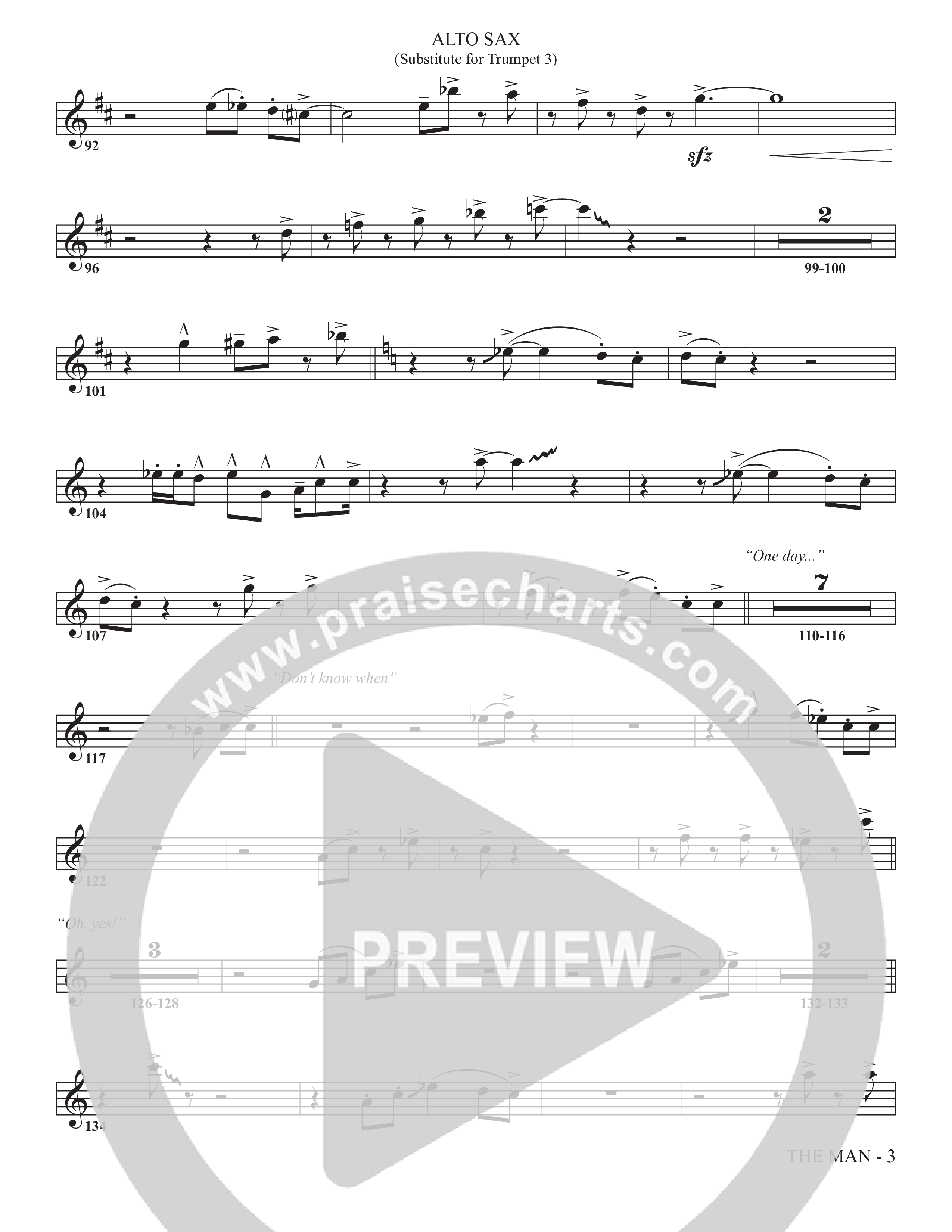 The Man (Choral Anthem SATB) Alto Sax (The Brooklyn Tabernacle Choir / Arr. Carol Cymbala / Orch. Chris McDonald)