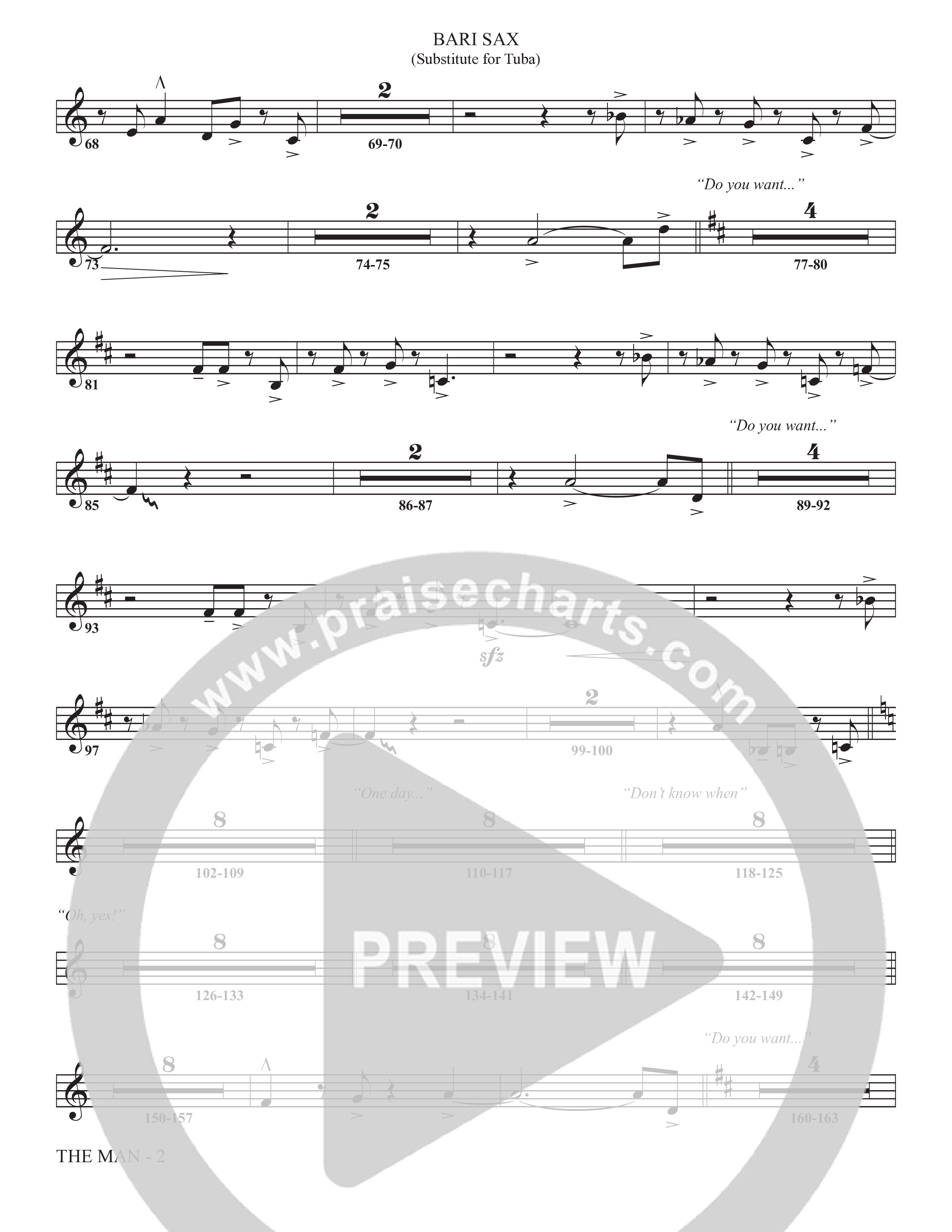 The Man (Choral Anthem SATB) Bari Sax (The Brooklyn Tabernacle Choir / Arr. Carol Cymbala / Orch. Chris McDonald)