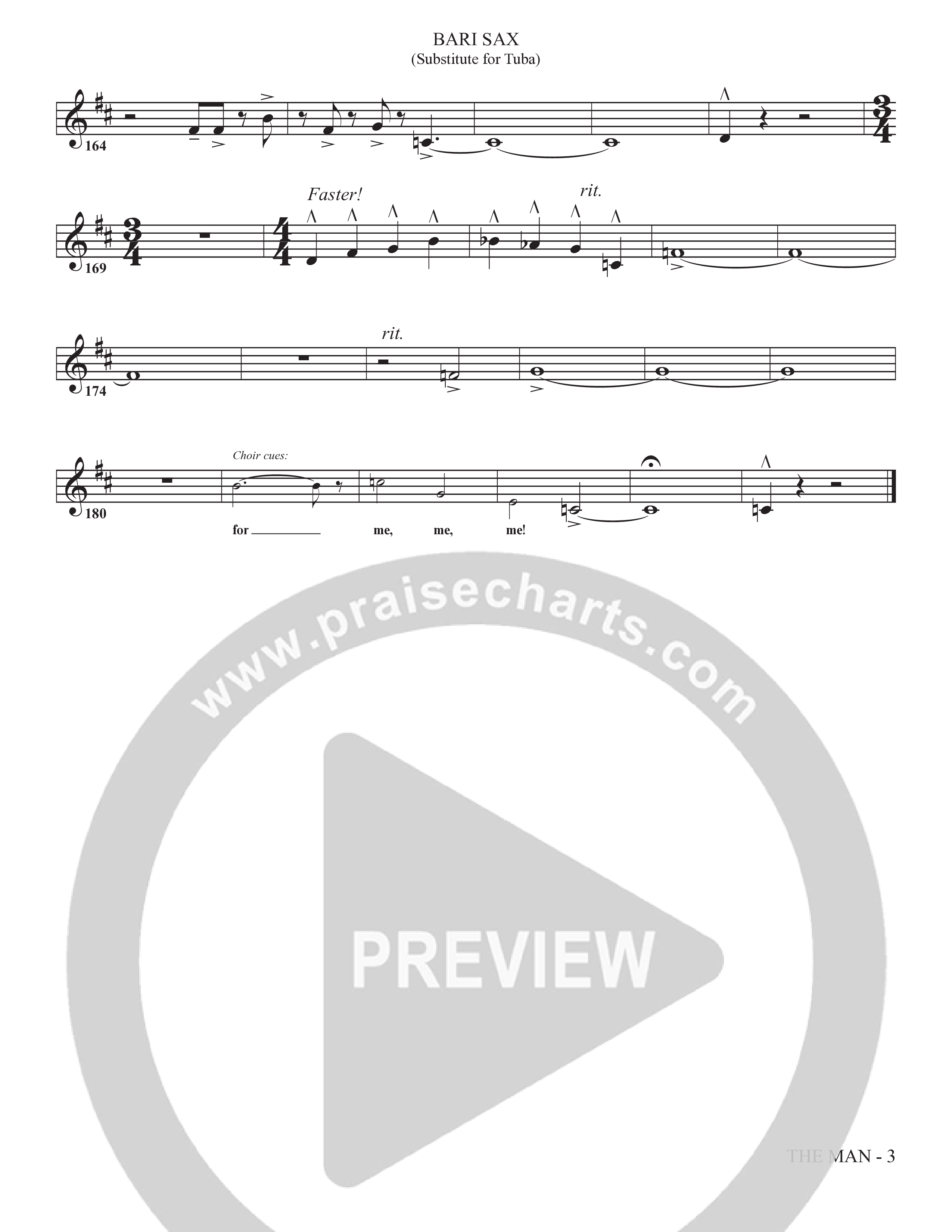 The Man (Choral Anthem SATB) Bari Sax (The Brooklyn Tabernacle Choir / Arr. Carol Cymbala / Orch. Chris McDonald)