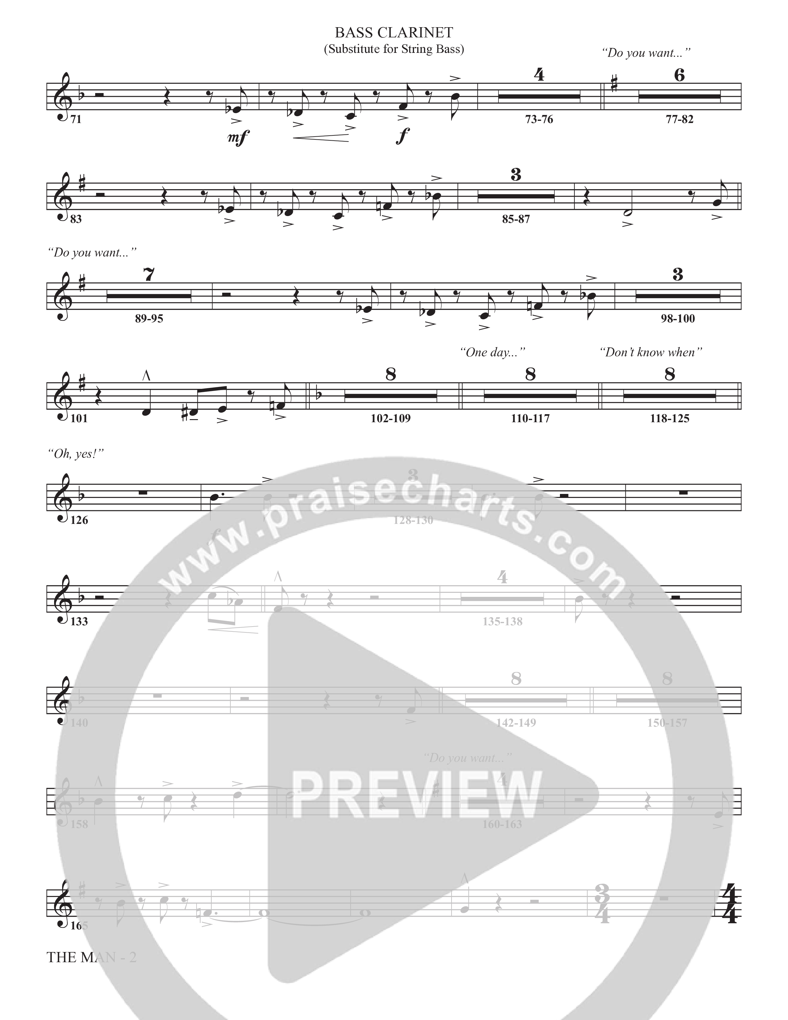 The Man (Choral Anthem SATB) Bass Clarinet (The Brooklyn Tabernacle Choir / Arr. Carol Cymbala / Orch. Chris McDonald)