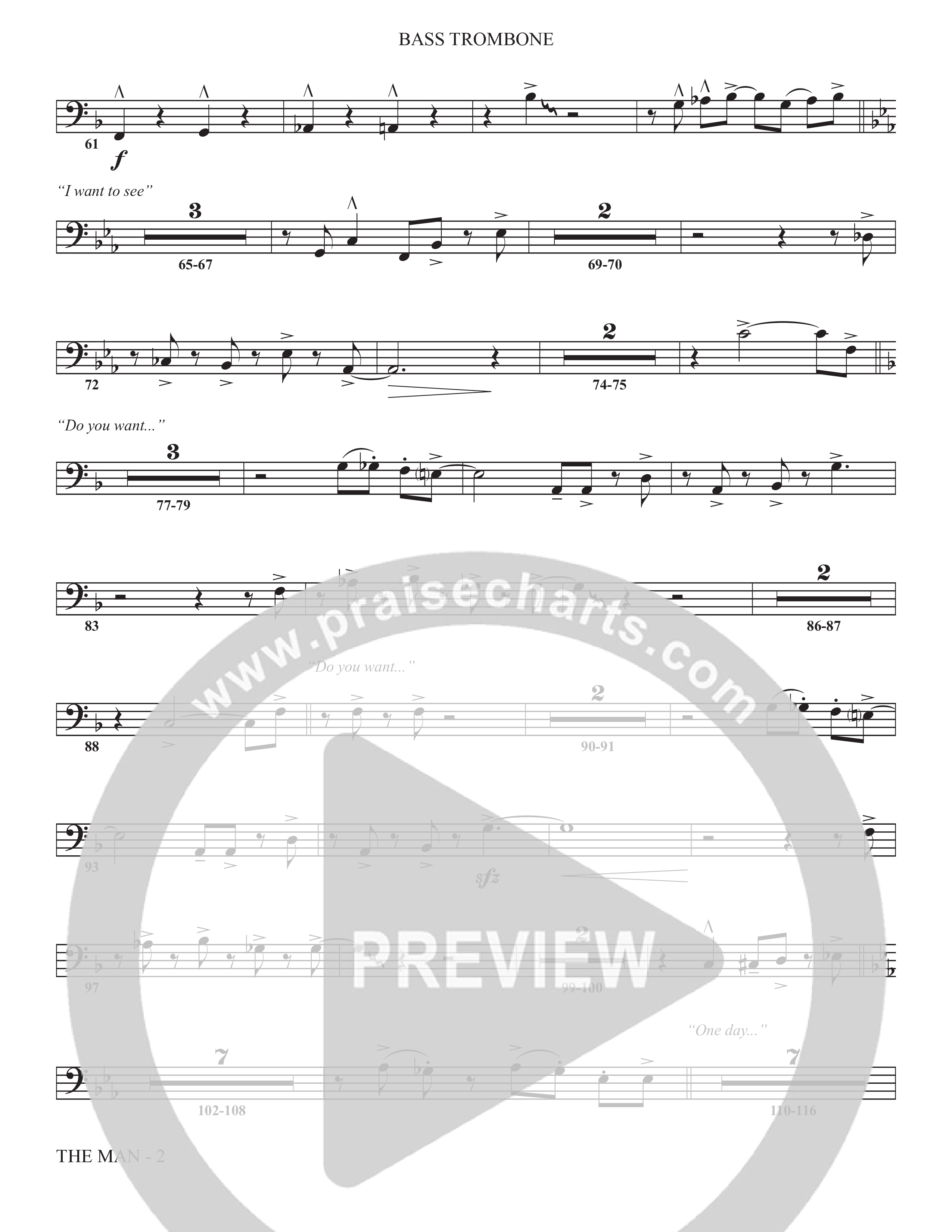 The Man (Choral Anthem SATB) Bass Trombone (The Brooklyn Tabernacle Choir / Arr. Carol Cymbala / Orch. Chris McDonald)