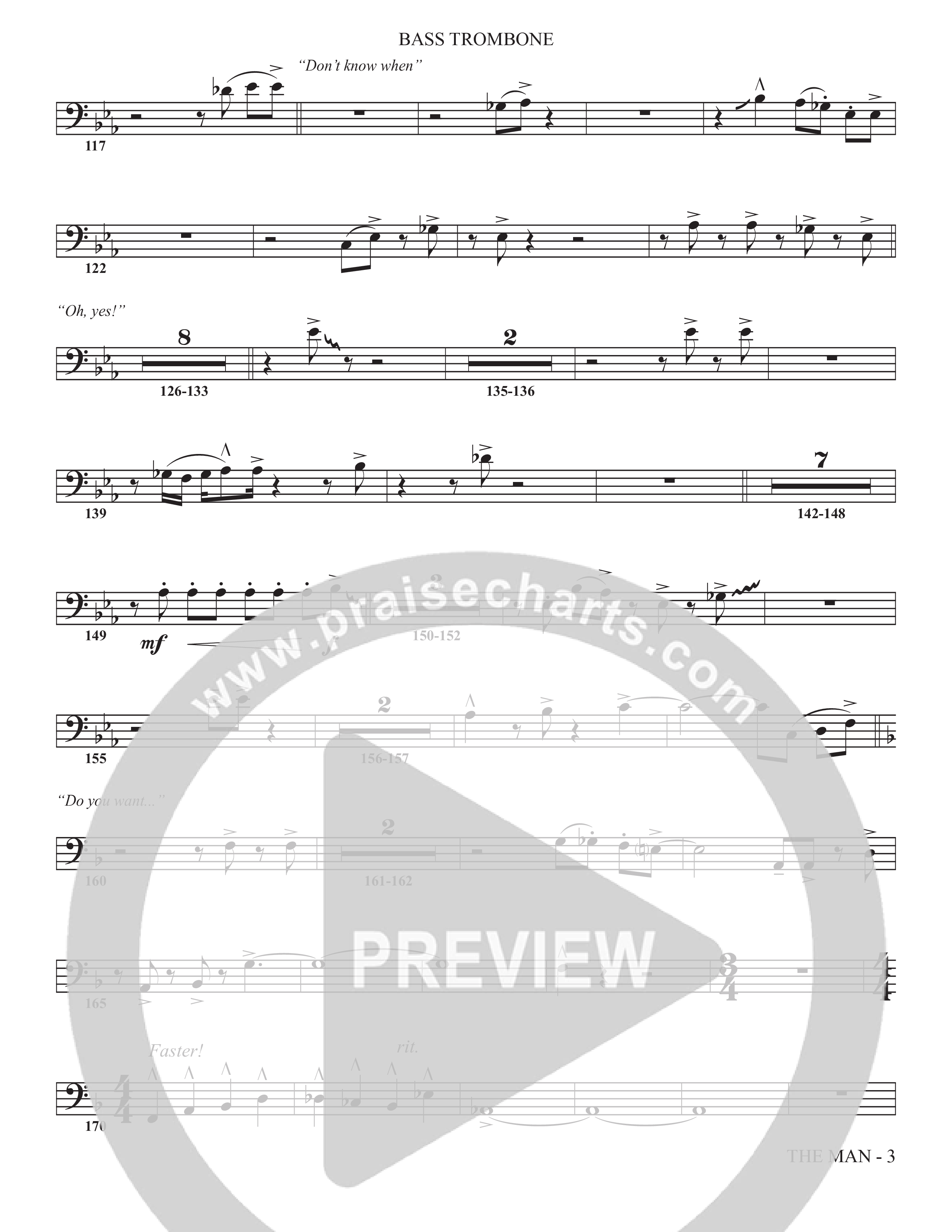 The Man (Choral Anthem SATB) Bass Trombone (The Brooklyn Tabernacle Choir / Arr. Carol Cymbala / Orch. Chris McDonald)