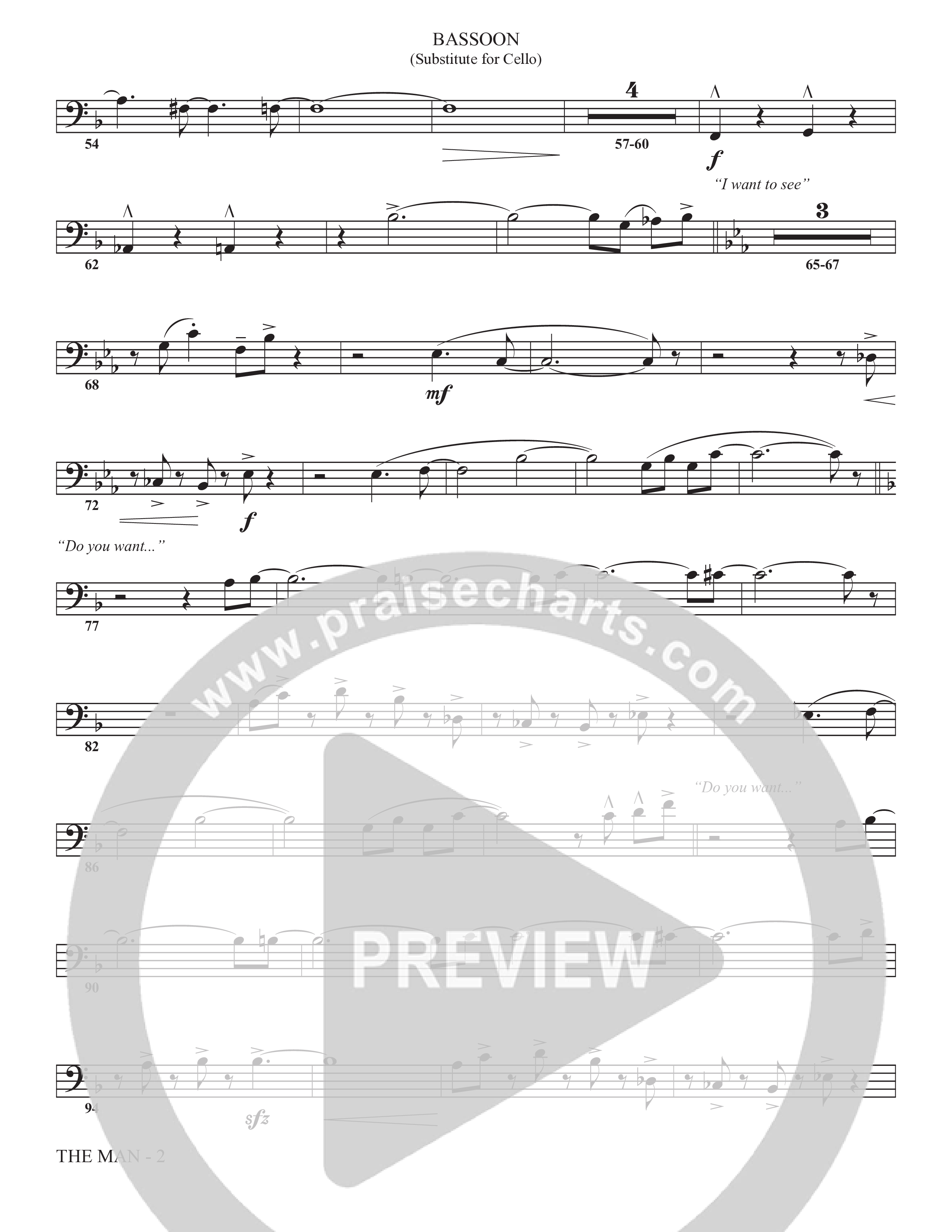 The Man (Choral Anthem SATB) Bassoon (The Brooklyn Tabernacle Choir / Arr. Carol Cymbala / Orch. Chris McDonald)