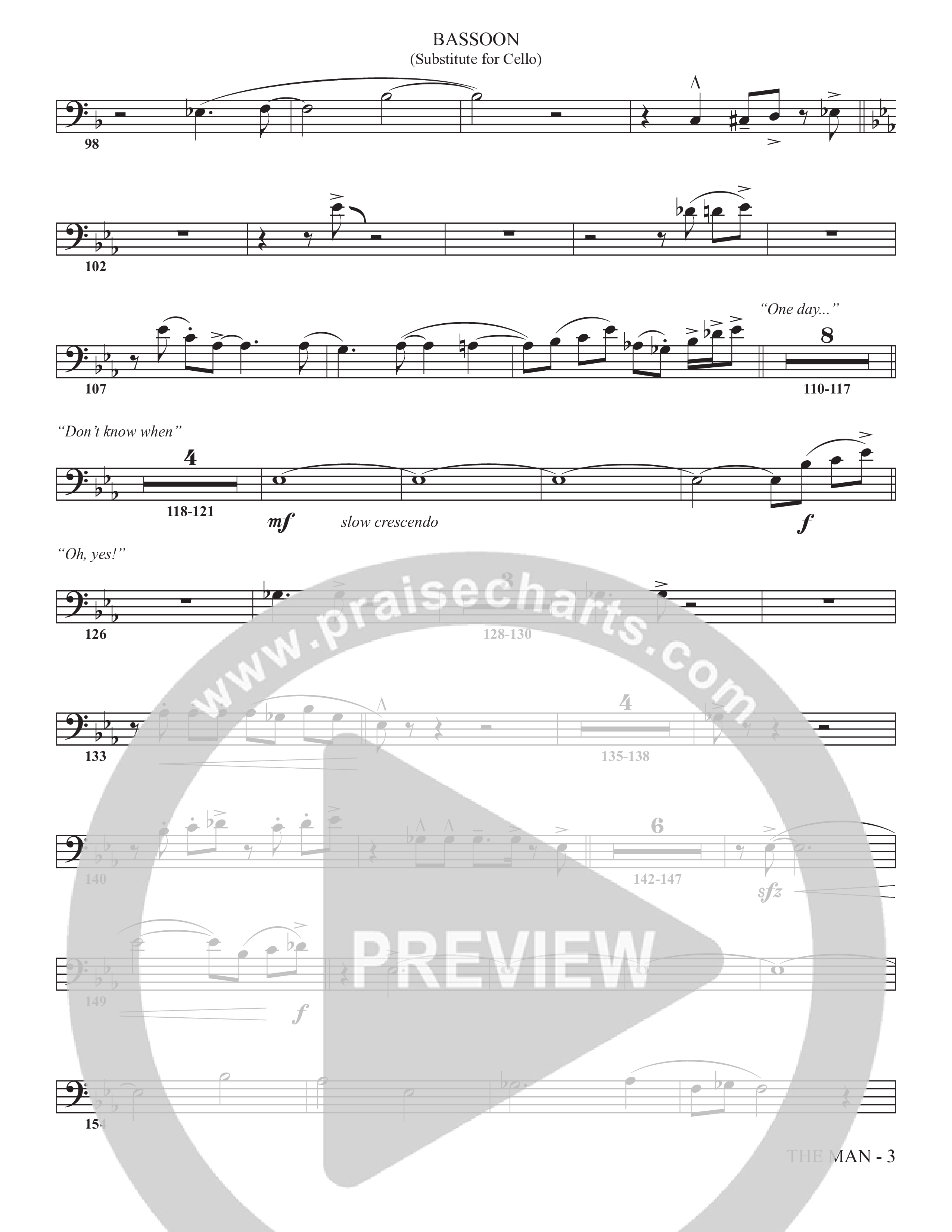 The Man (Choral Anthem SATB) Bassoon (The Brooklyn Tabernacle Choir / Arr. Carol Cymbala / Orch. Chris McDonald)