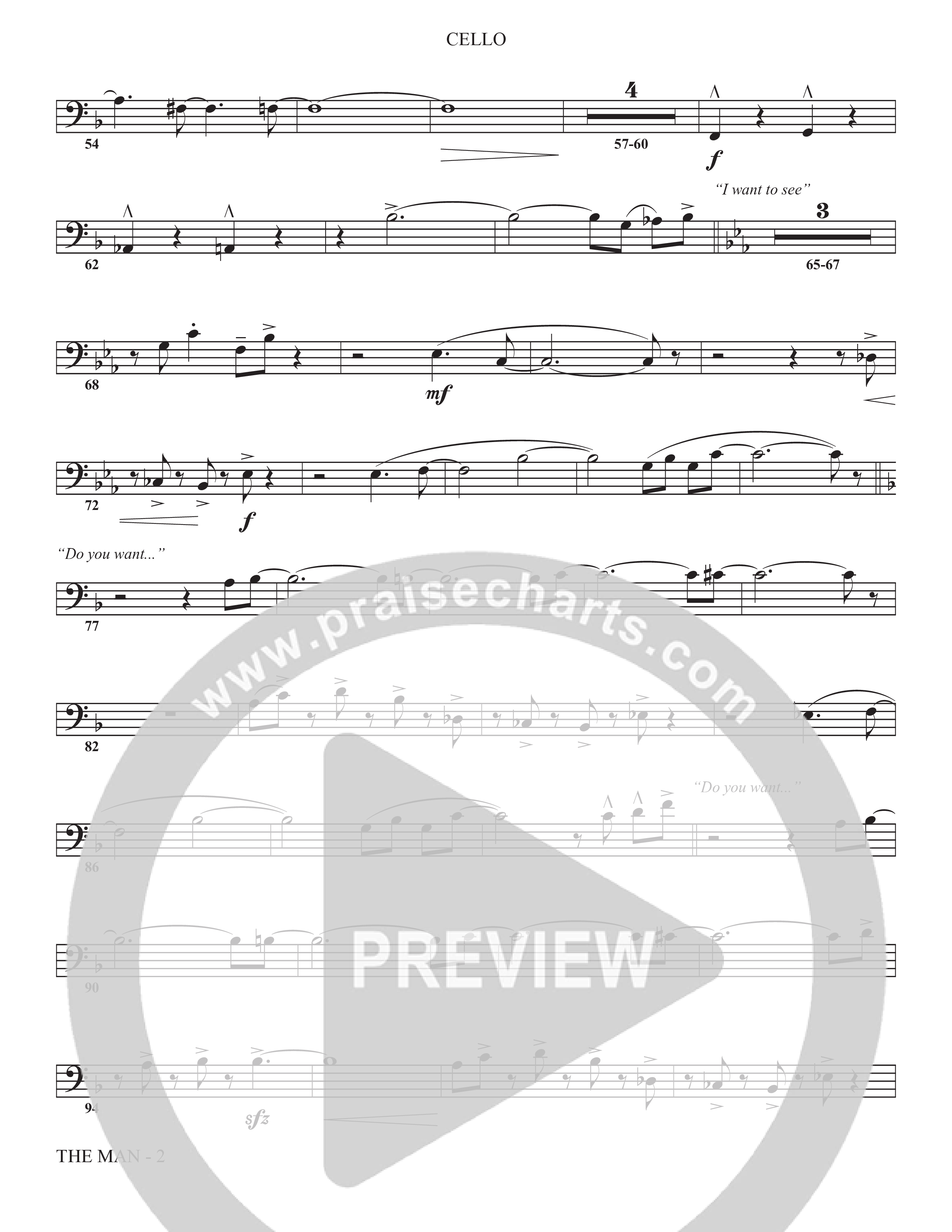 The Man (Choral Anthem SATB) Cello (The Brooklyn Tabernacle Choir / Arr. Carol Cymbala / Orch. Chris McDonald)