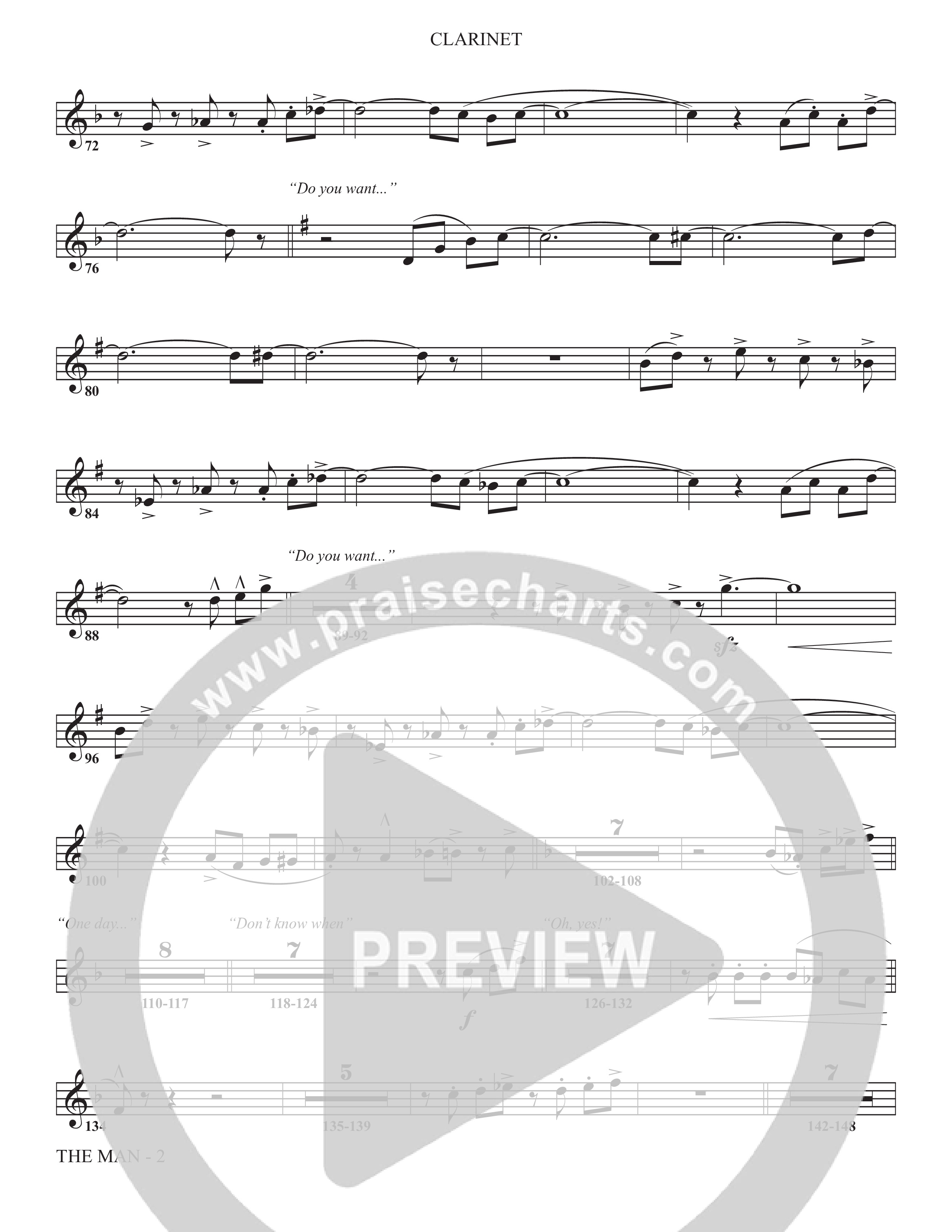 The Man (Choral Anthem SATB) Clarinet (The Brooklyn Tabernacle Choir / Arr. Carol Cymbala / Orch. Chris McDonald)