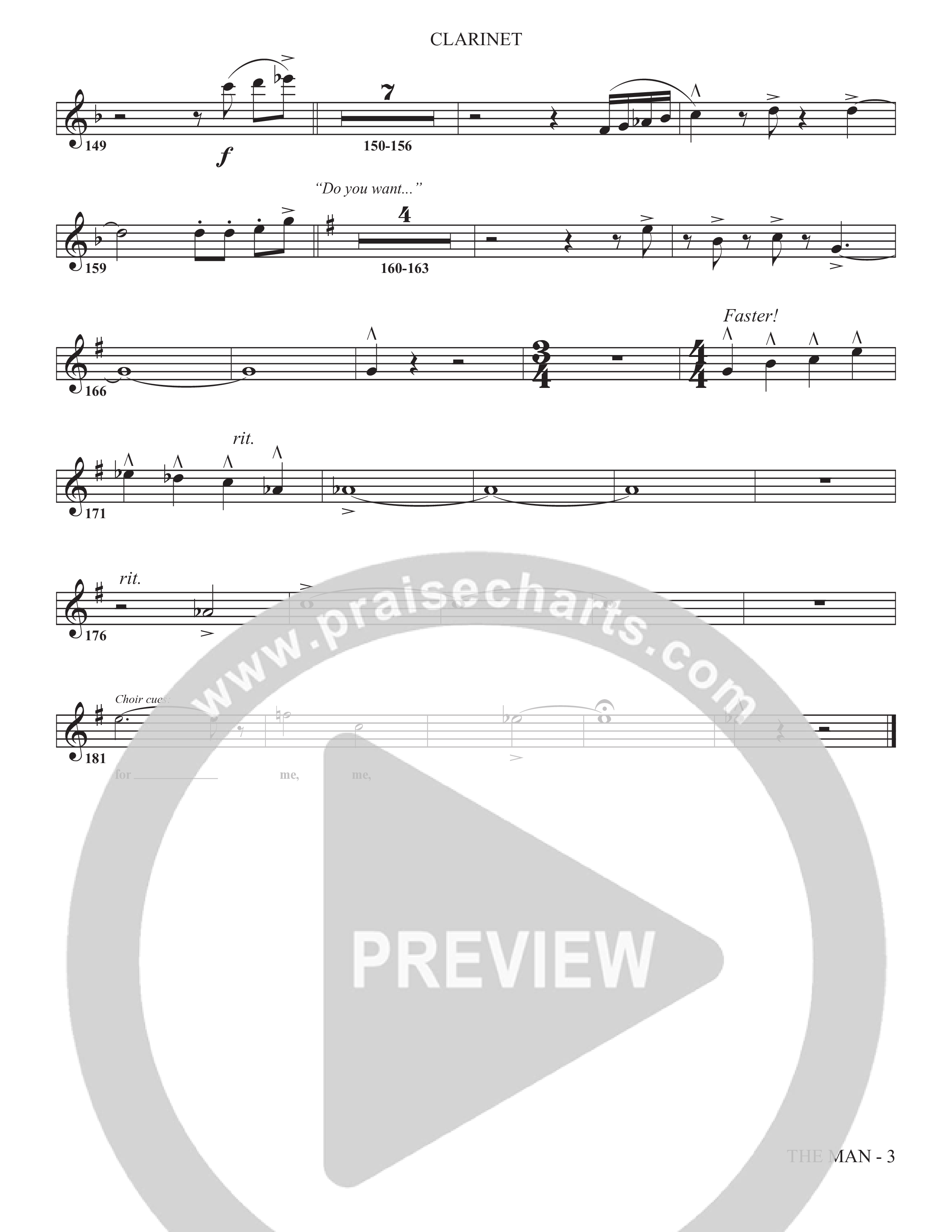 The Man (Choral Anthem SATB) Clarinet (The Brooklyn Tabernacle Choir / Arr. Carol Cymbala / Orch. Chris McDonald)