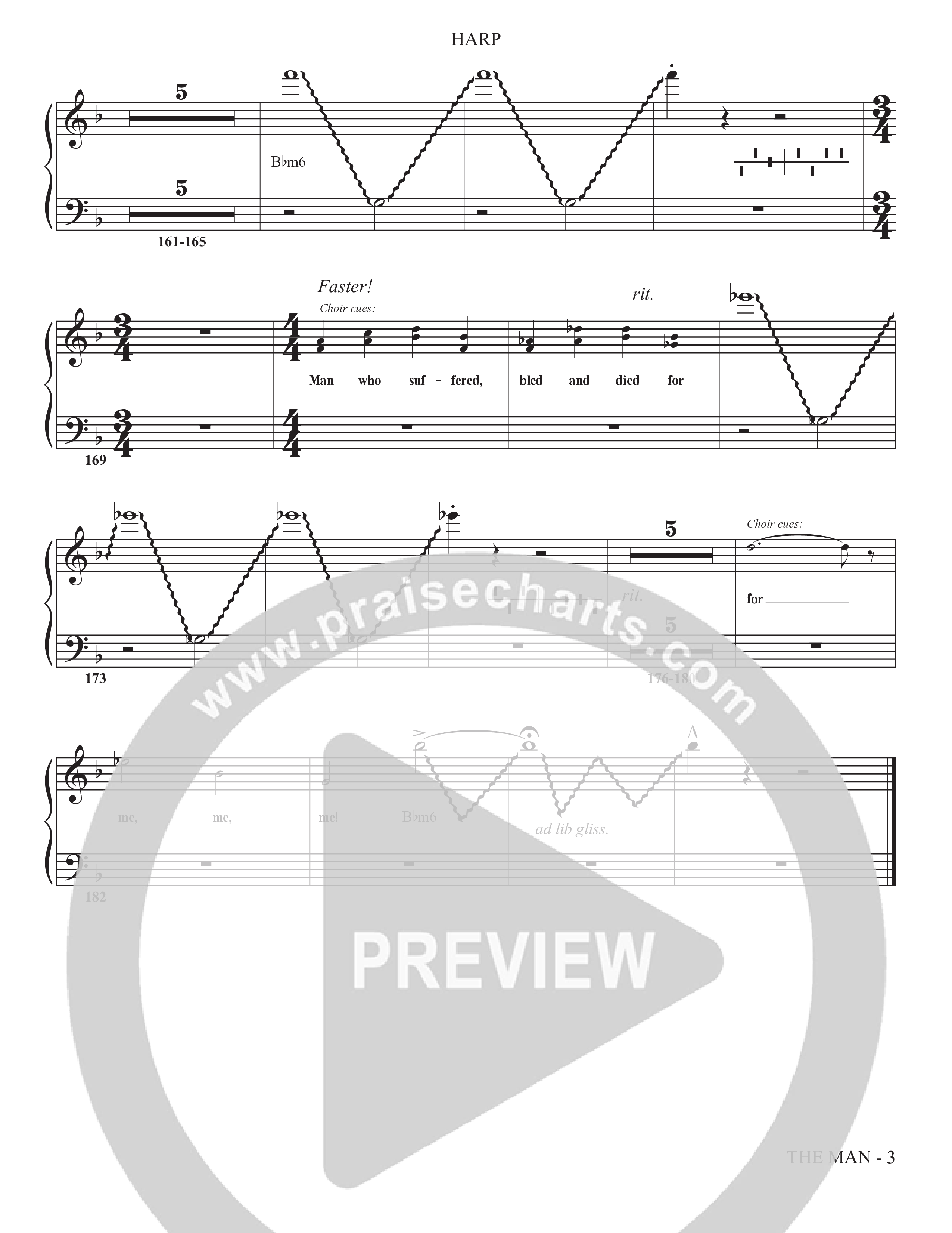 The Man (Choral Anthem SATB) Harp (The Brooklyn Tabernacle Choir / Arr. Carol Cymbala / Orch. Chris McDonald)