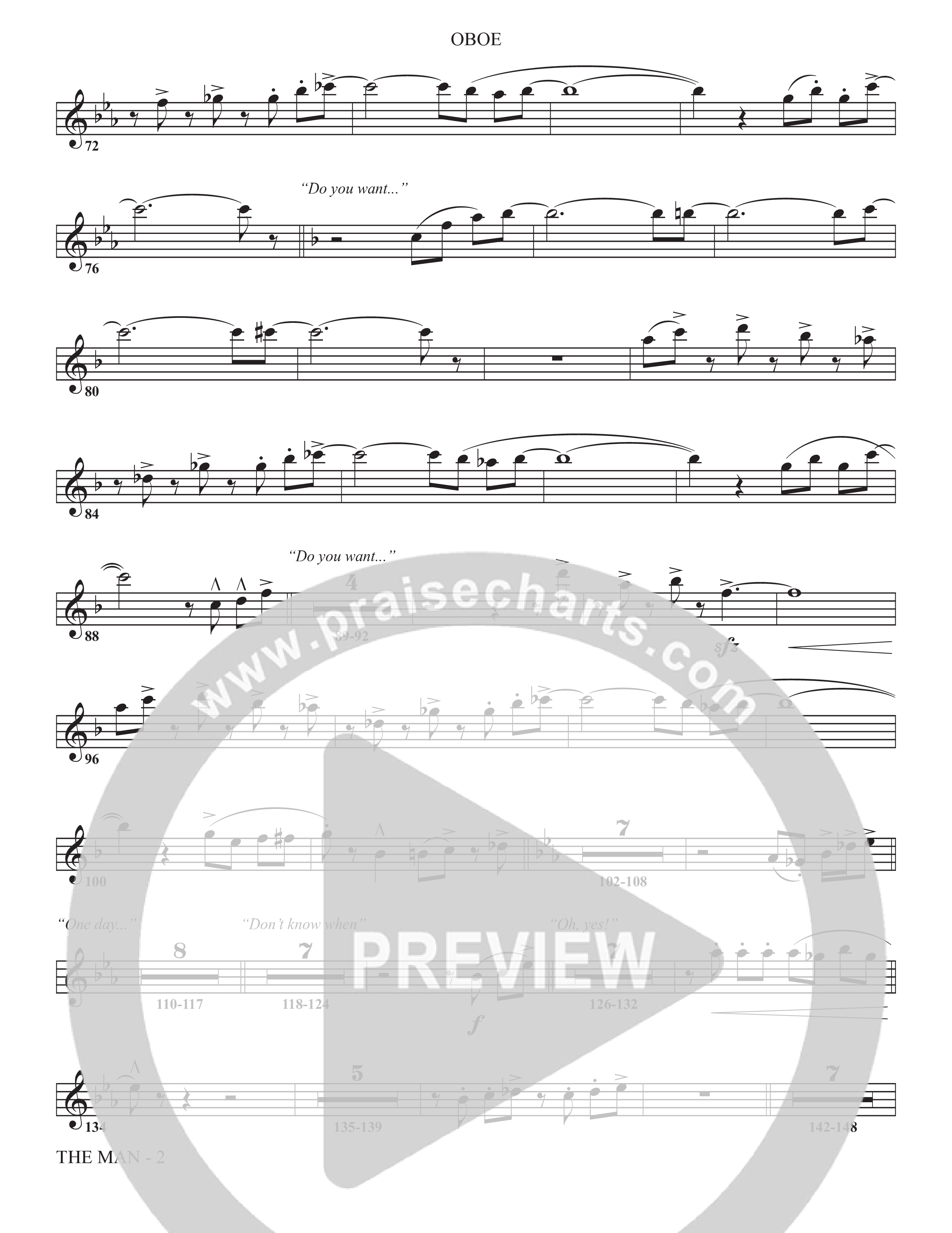 The Man (Choral Anthem SATB) Oboe (The Brooklyn Tabernacle Choir / Arr. Carol Cymbala / Orch. Chris McDonald)