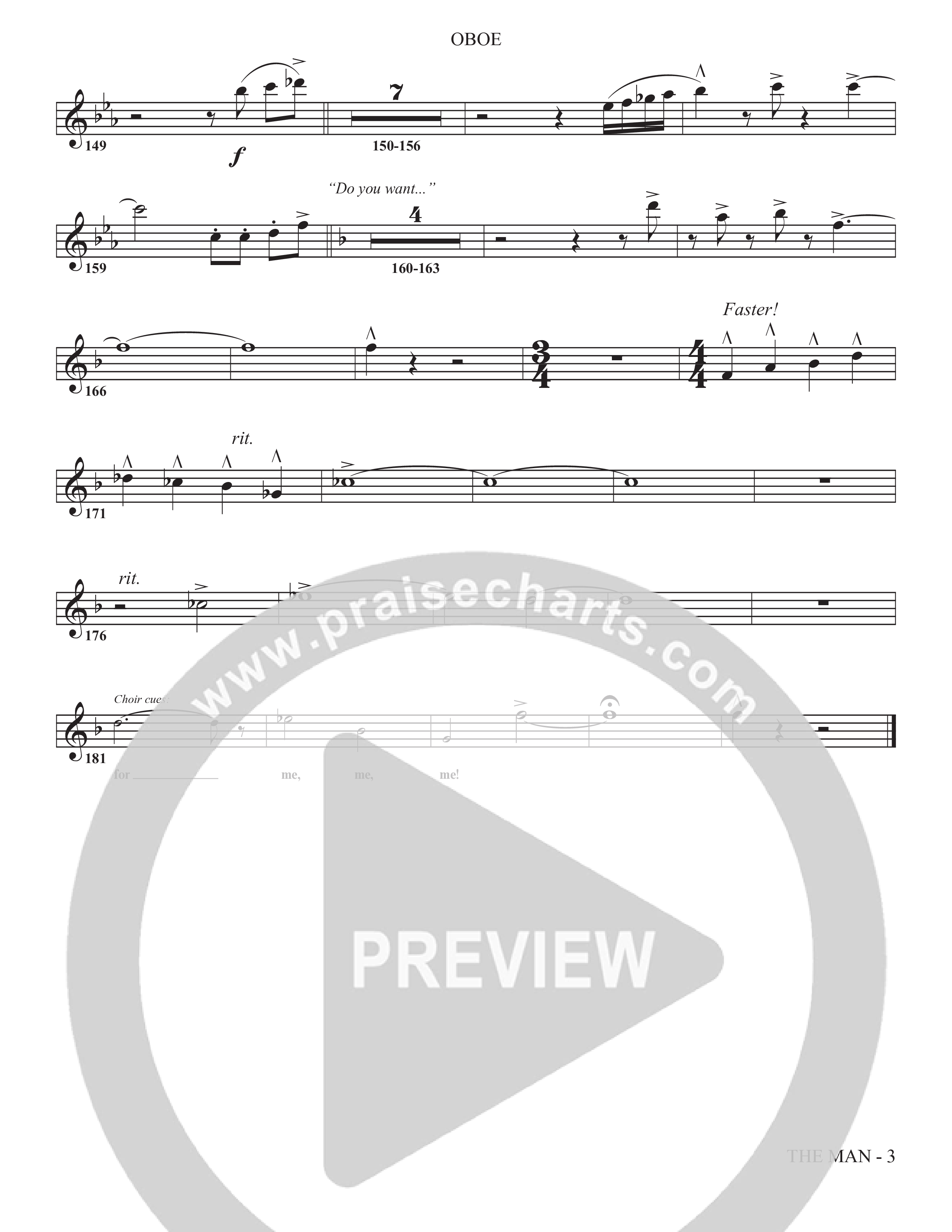 The Man (Choral Anthem SATB) Oboe (The Brooklyn Tabernacle Choir / Arr. Carol Cymbala / Orch. Chris McDonald)