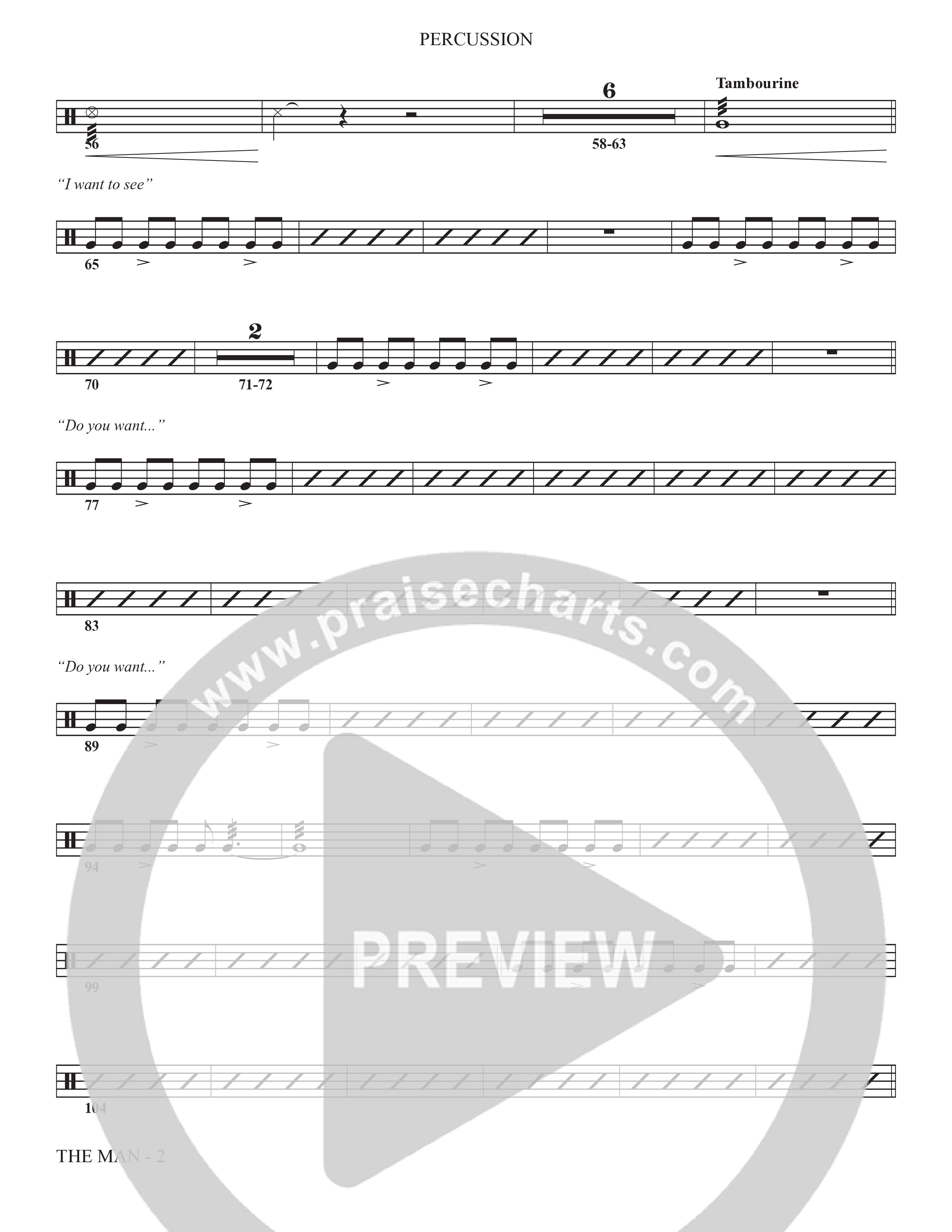 The Man (Choral Anthem SATB) Percussion (The Brooklyn Tabernacle Choir / Arr. Carol Cymbala / Orch. Chris McDonald)
