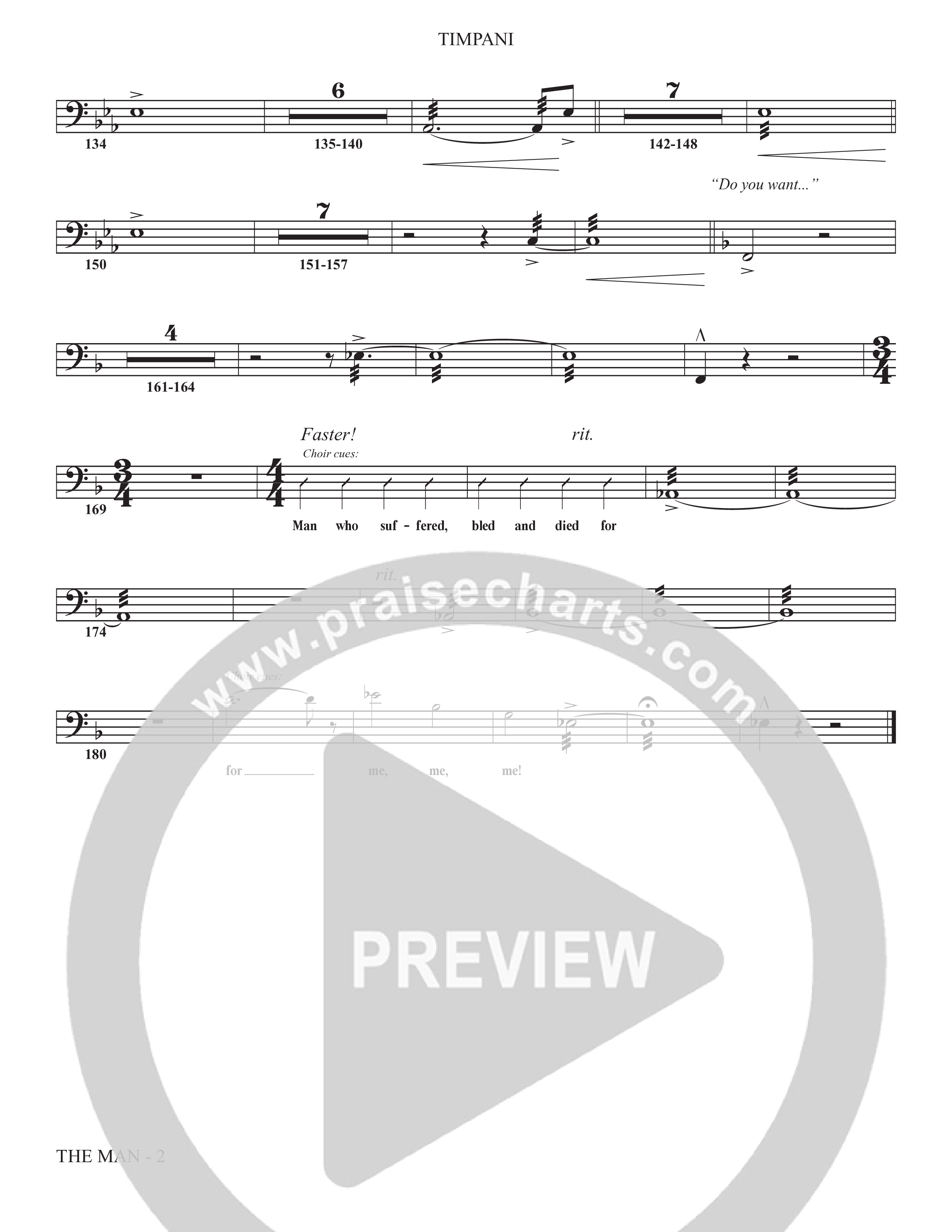 The Man (Choral Anthem SATB) Timpani (The Brooklyn Tabernacle Choir / Arr. Carol Cymbala / Orch. Chris McDonald)