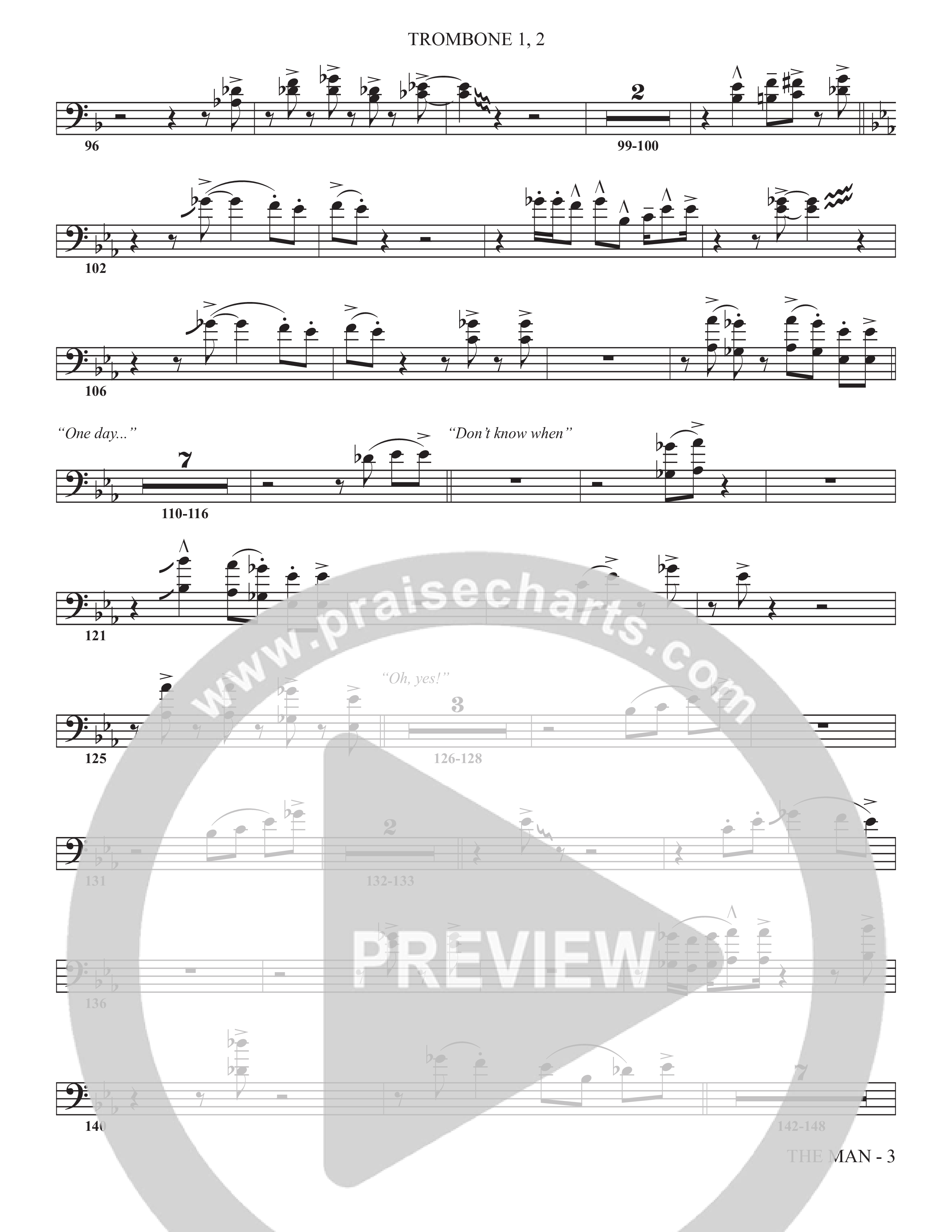 The Man (Choral Anthem SATB) Trombone 1/2 (The Brooklyn Tabernacle Choir / Arr. Carol Cymbala / Orch. Chris McDonald)