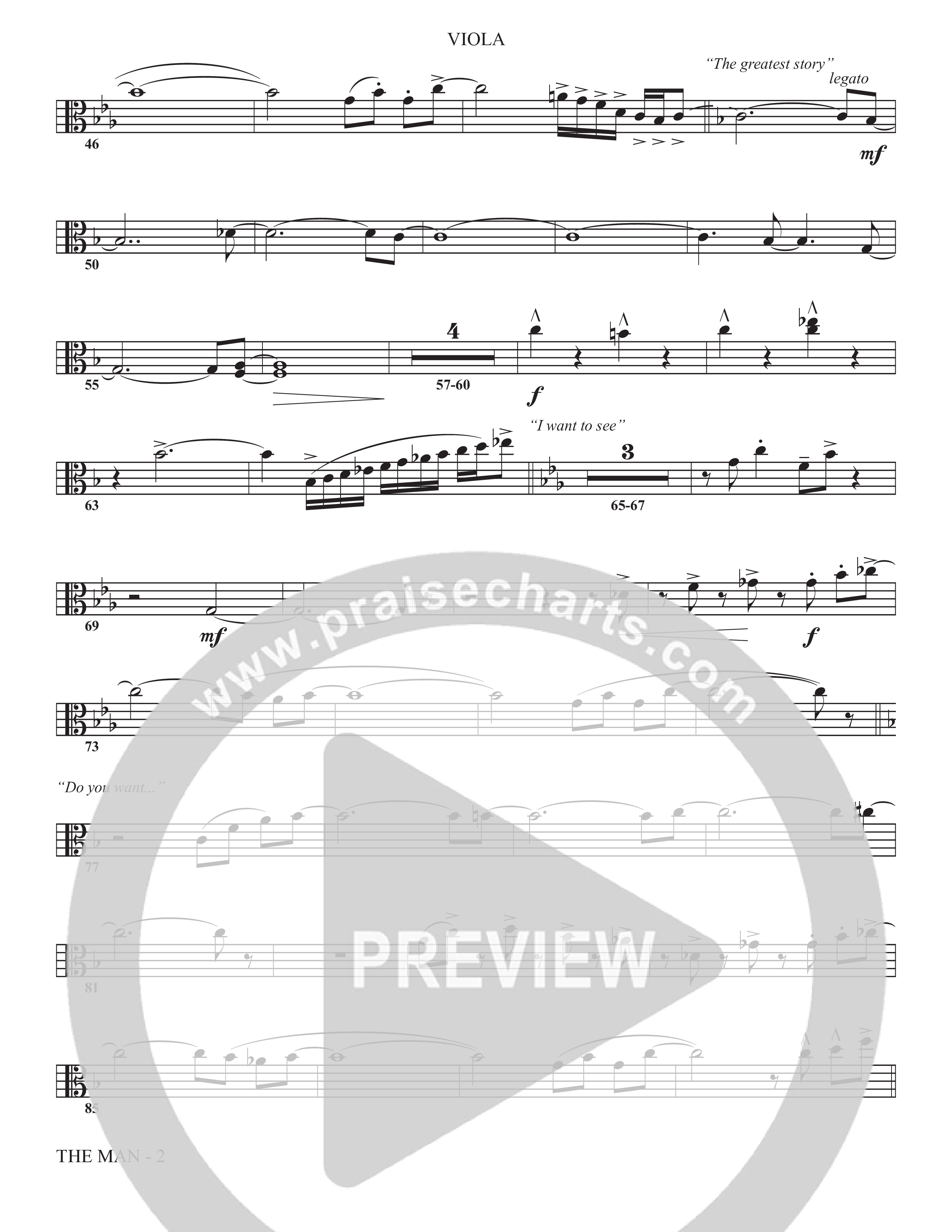 The Man (Choral Anthem SATB) Viola (The Brooklyn Tabernacle Choir / Arr. Carol Cymbala / Orch. Chris McDonald)