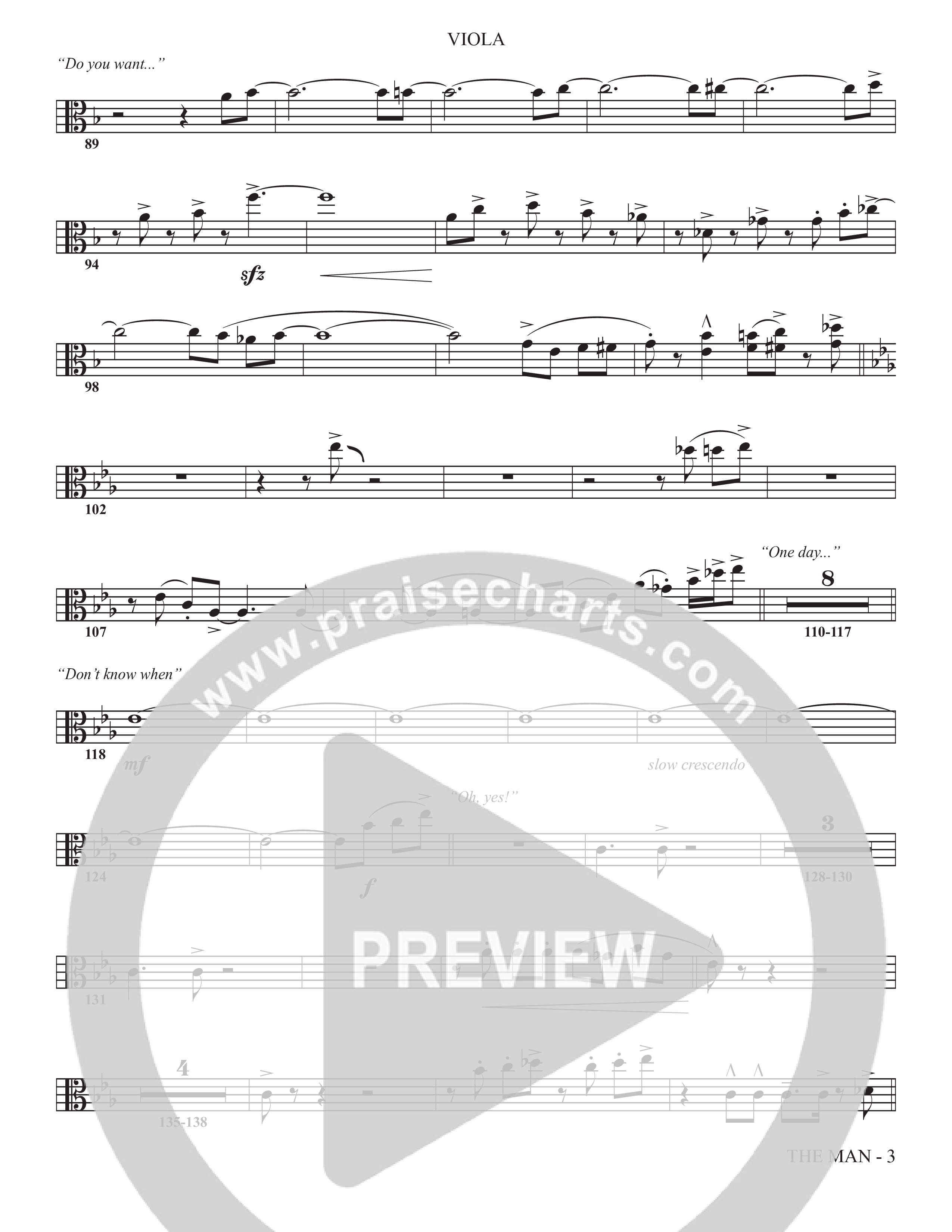 The Man (Choral Anthem SATB) Viola (The Brooklyn Tabernacle Choir / Arr. Carol Cymbala / Orch. Chris McDonald)