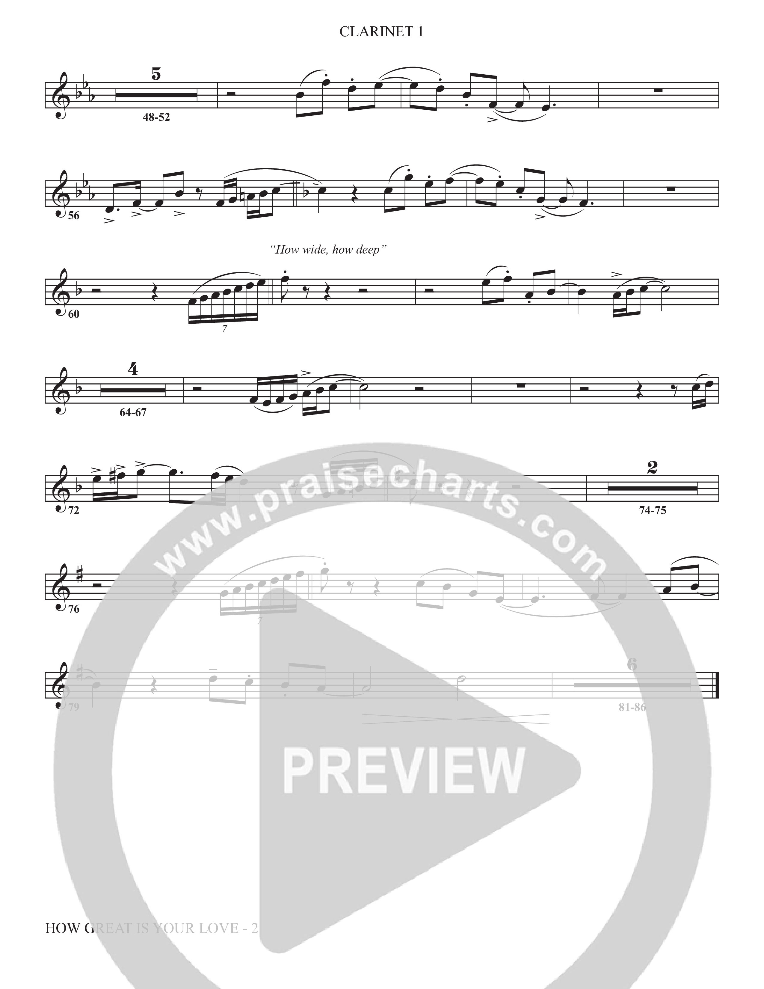 How Great Is Your Love (Choral Anthem SATB) Clarinet (The Brooklyn Tabernacle Choir / Arr. Carol Cymbala / Orch. Jason Michael Webb)