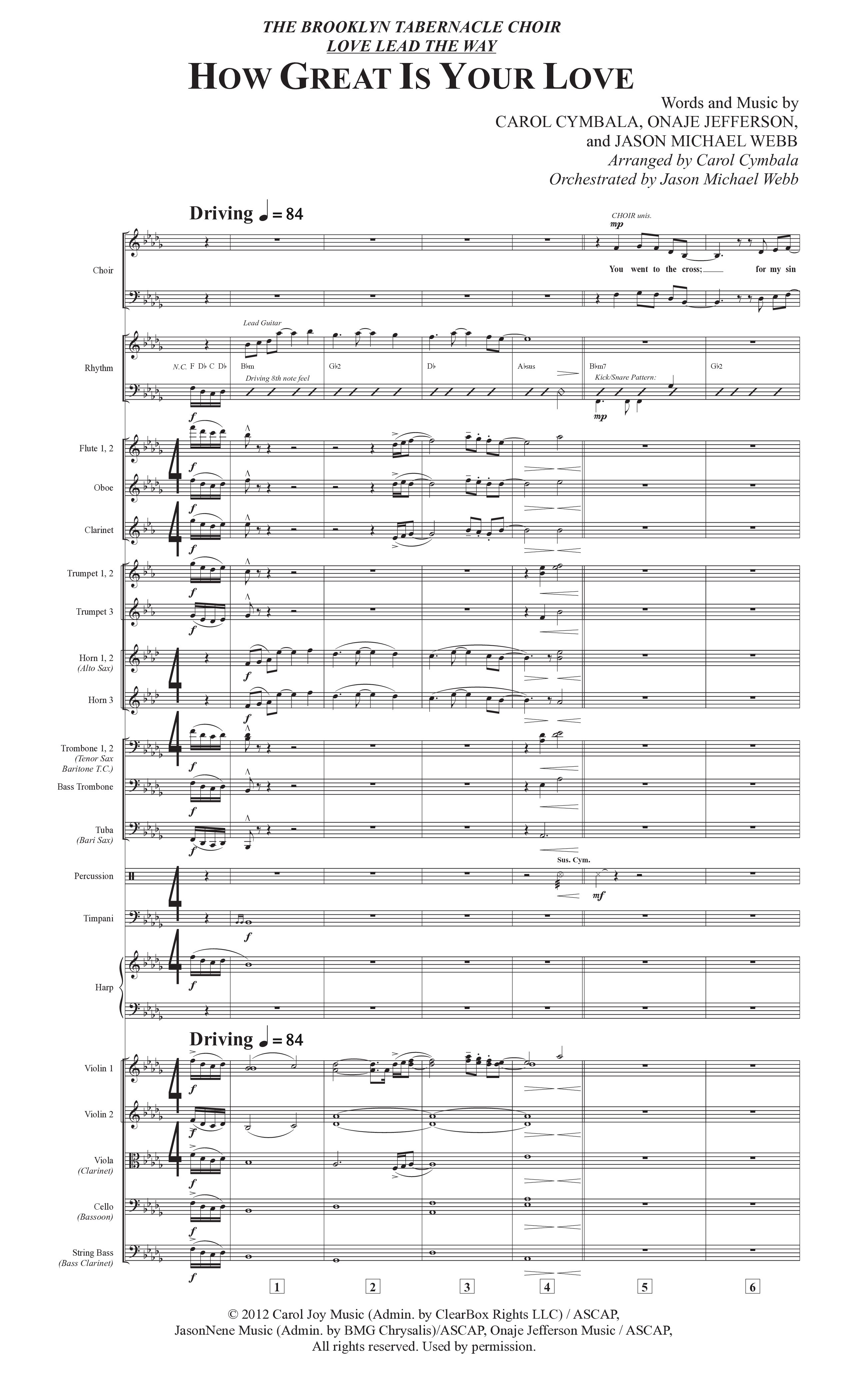 How Great Is Your Love (Choral Anthem SATB) Conductor's Score (The Brooklyn Tabernacle Choir / Arr. Carol Cymbala / Orch. Jason Michael Webb)