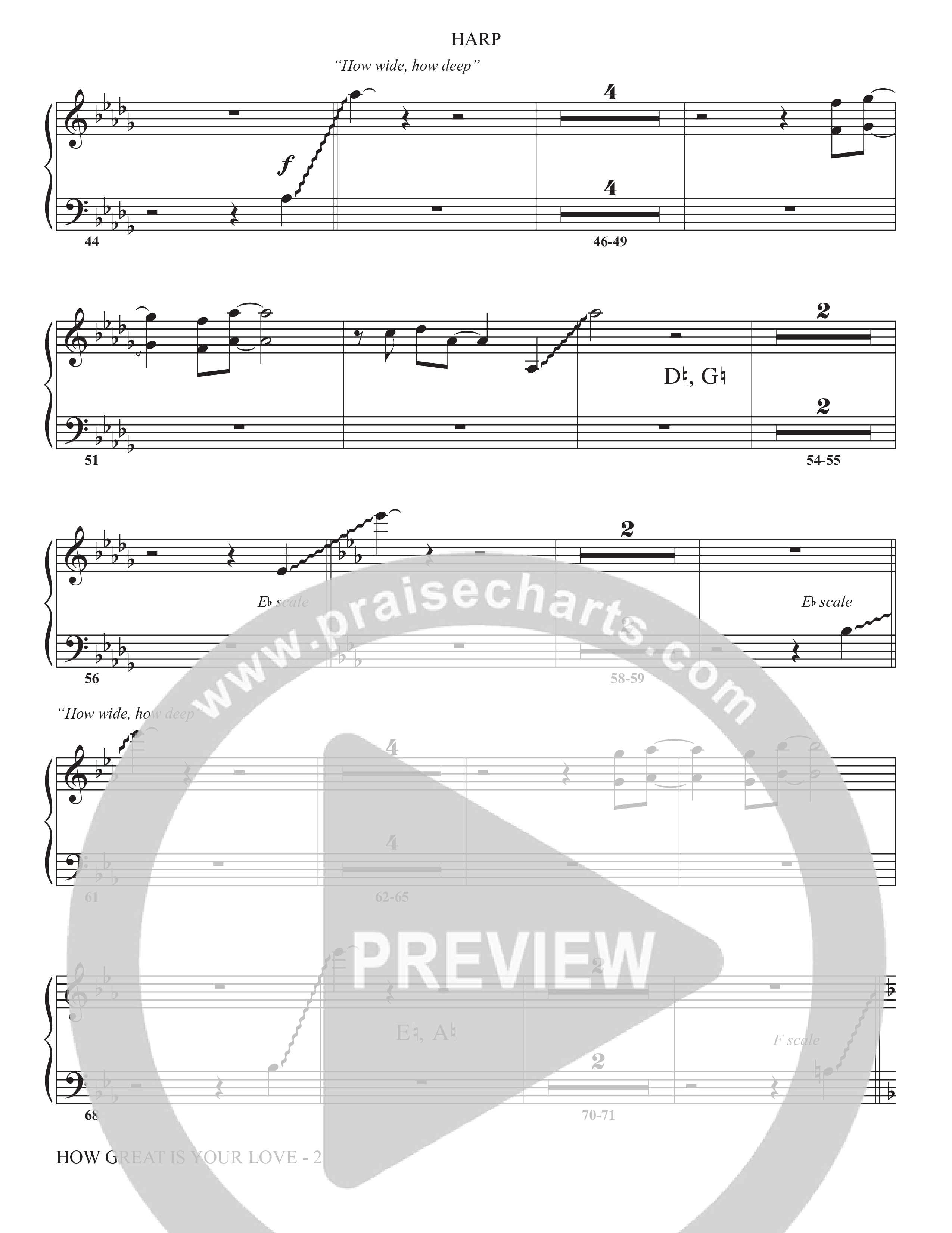 How Great Is Your Love (Choral Anthem SATB) Harp (The Brooklyn Tabernacle Choir / Arr. Carol Cymbala / Orch. Jason Michael Webb)