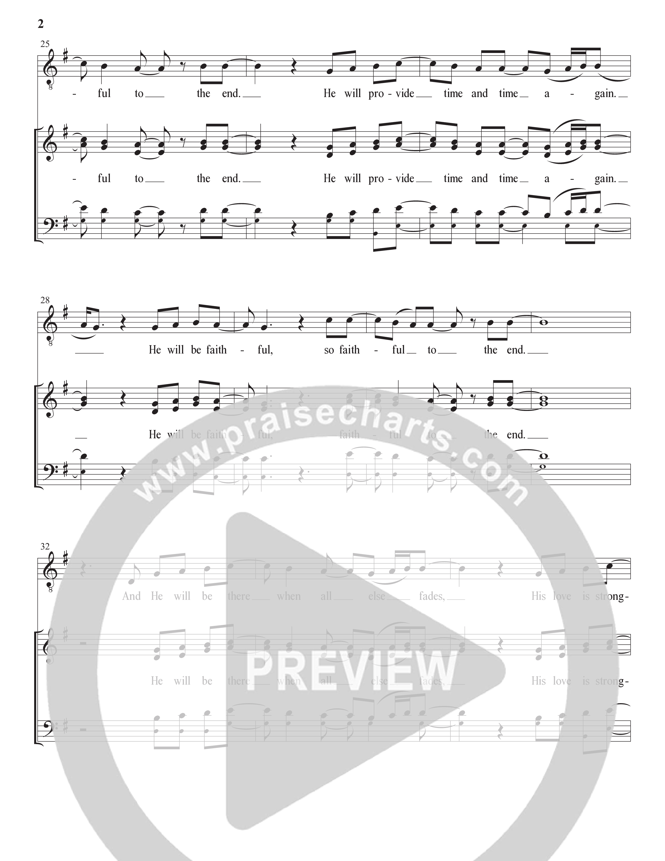 Faithful To The End (Choral Anthem SATB) Choir Sheet (SATB) (The Brooklyn Tabernacle Choir / Arr. Carol Cymbala / Orch. Phillip Keveren)