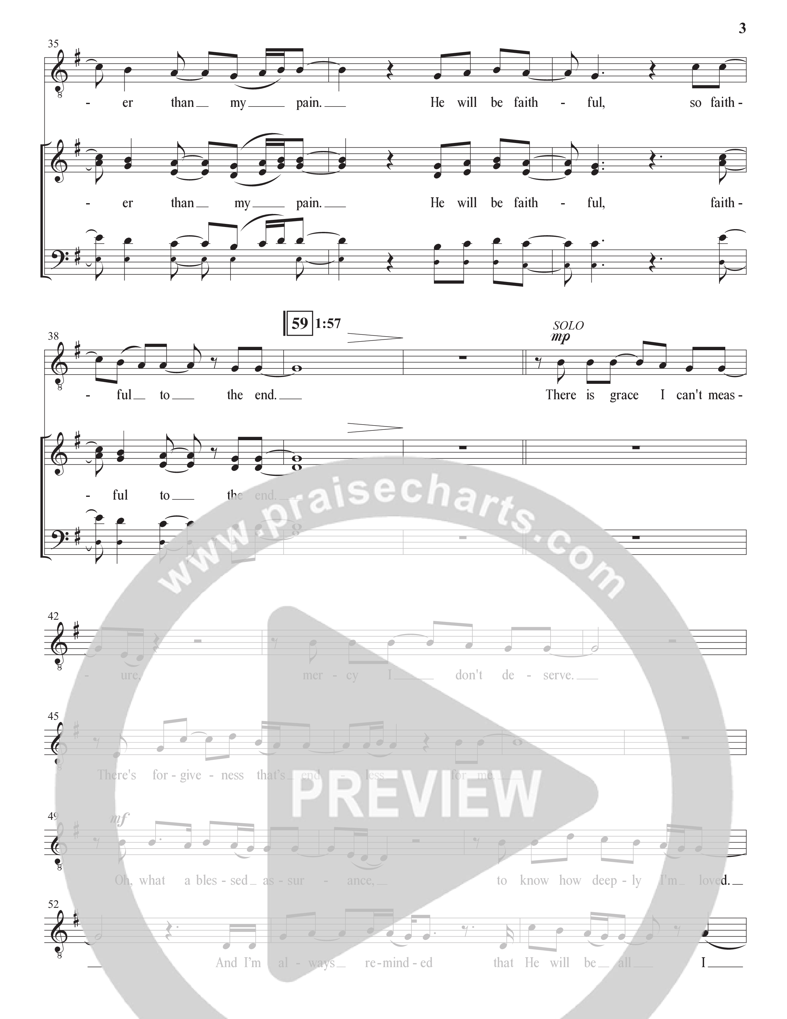 Faithful To The End (Choral Anthem SATB) Choir Sheet (SATB) (The Brooklyn Tabernacle Choir / Arr. Carol Cymbala / Orch. Phillip Keveren)