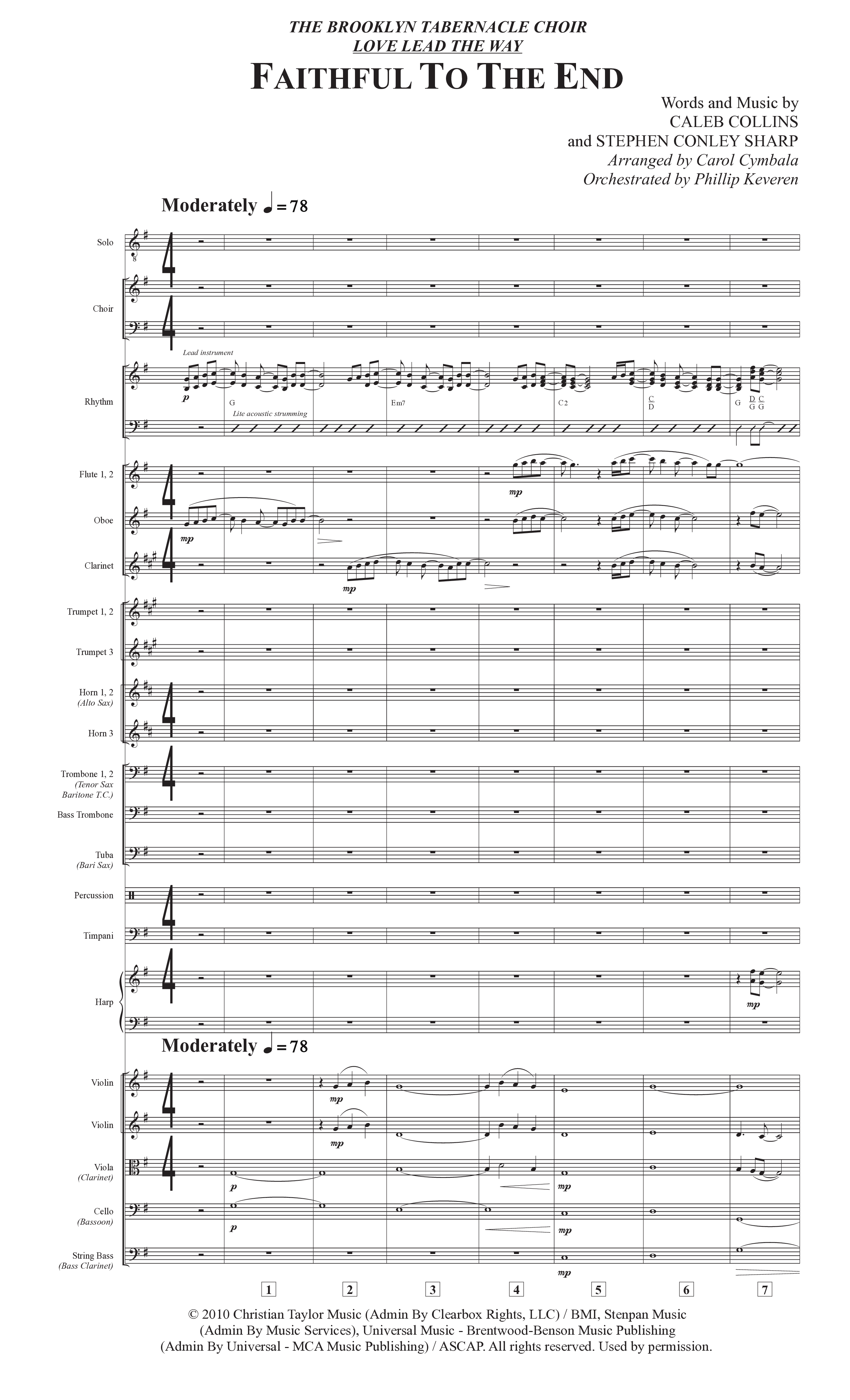 Faithful To The End (Choral Anthem SATB) Conductor's Score (The Brooklyn Tabernacle Choir / Arr. Carol Cymbala / Orch. Phillip Keveren)