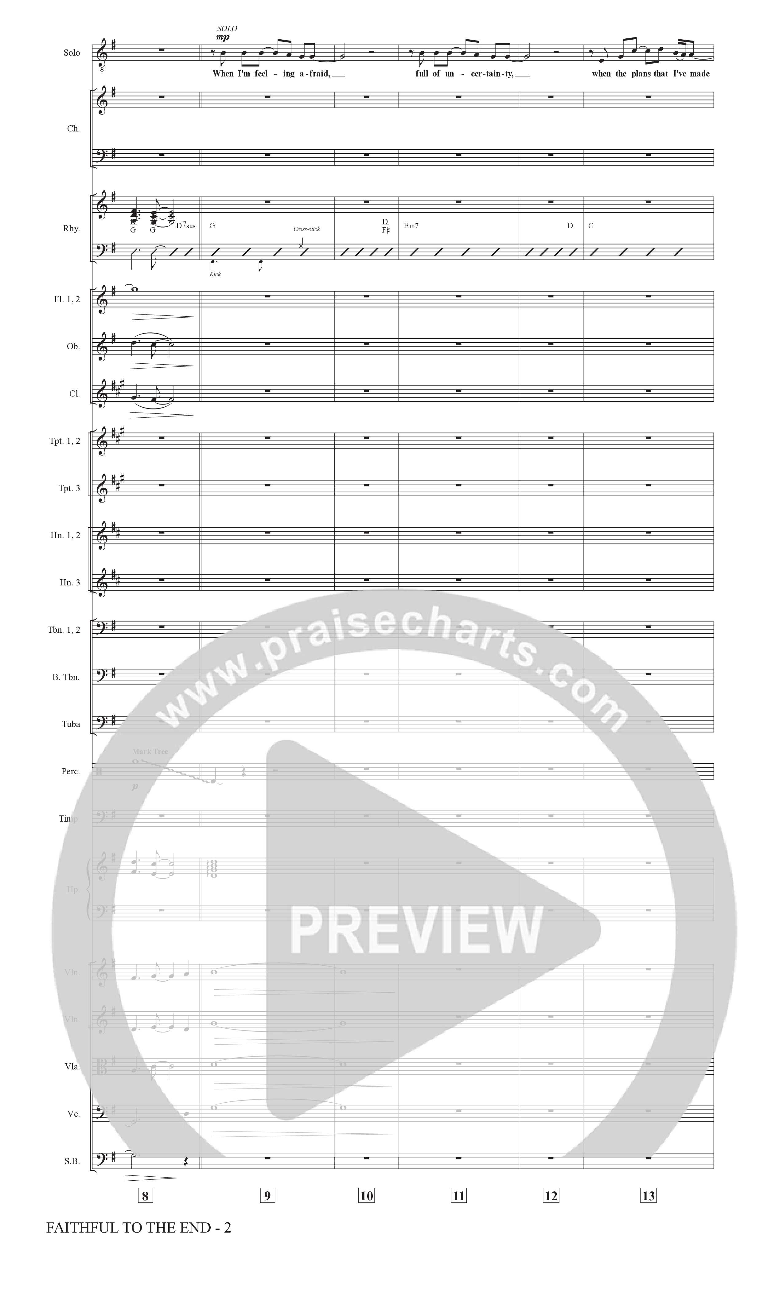 Faithful To The End (Choral Anthem SATB) Conductor's Score (The Brooklyn Tabernacle Choir / Arr. Carol Cymbala / Orch. Phillip Keveren)