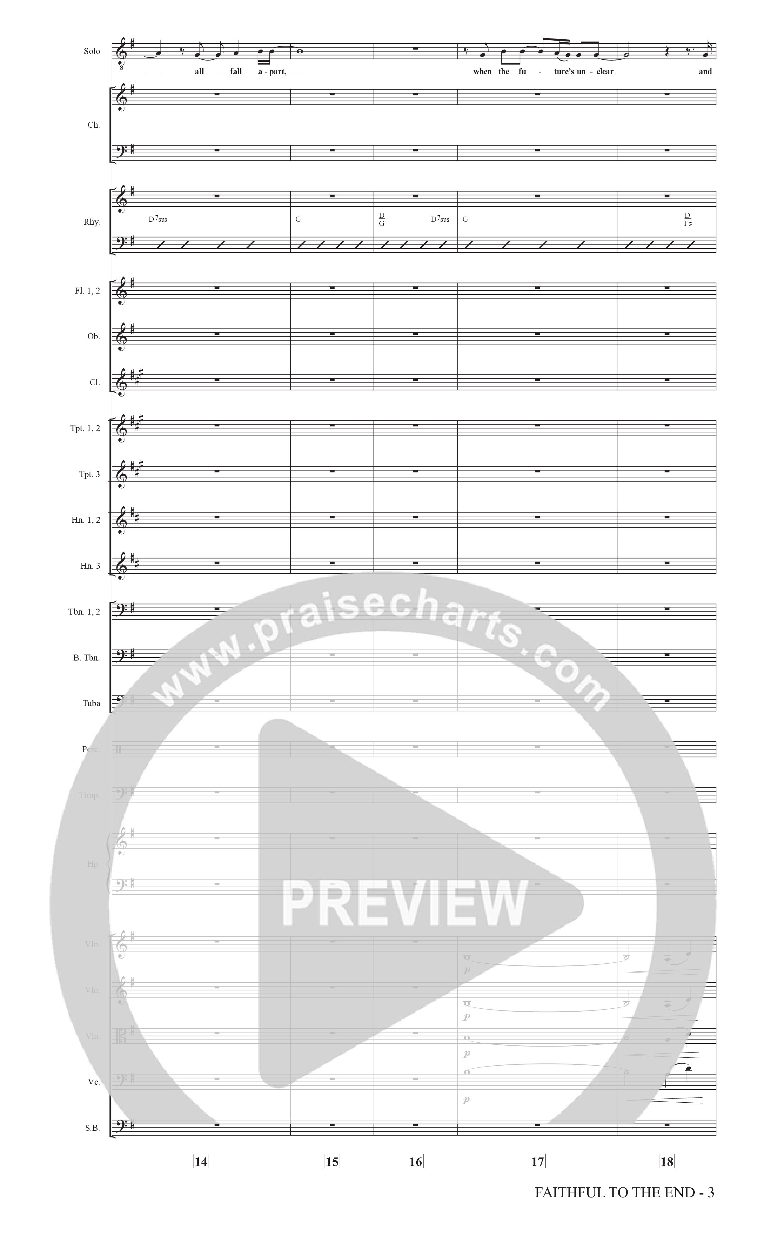 Faithful To The End (Choral Anthem SATB) Conductor's Score (The Brooklyn Tabernacle Choir / Arr. Carol Cymbala / Orch. Phillip Keveren)